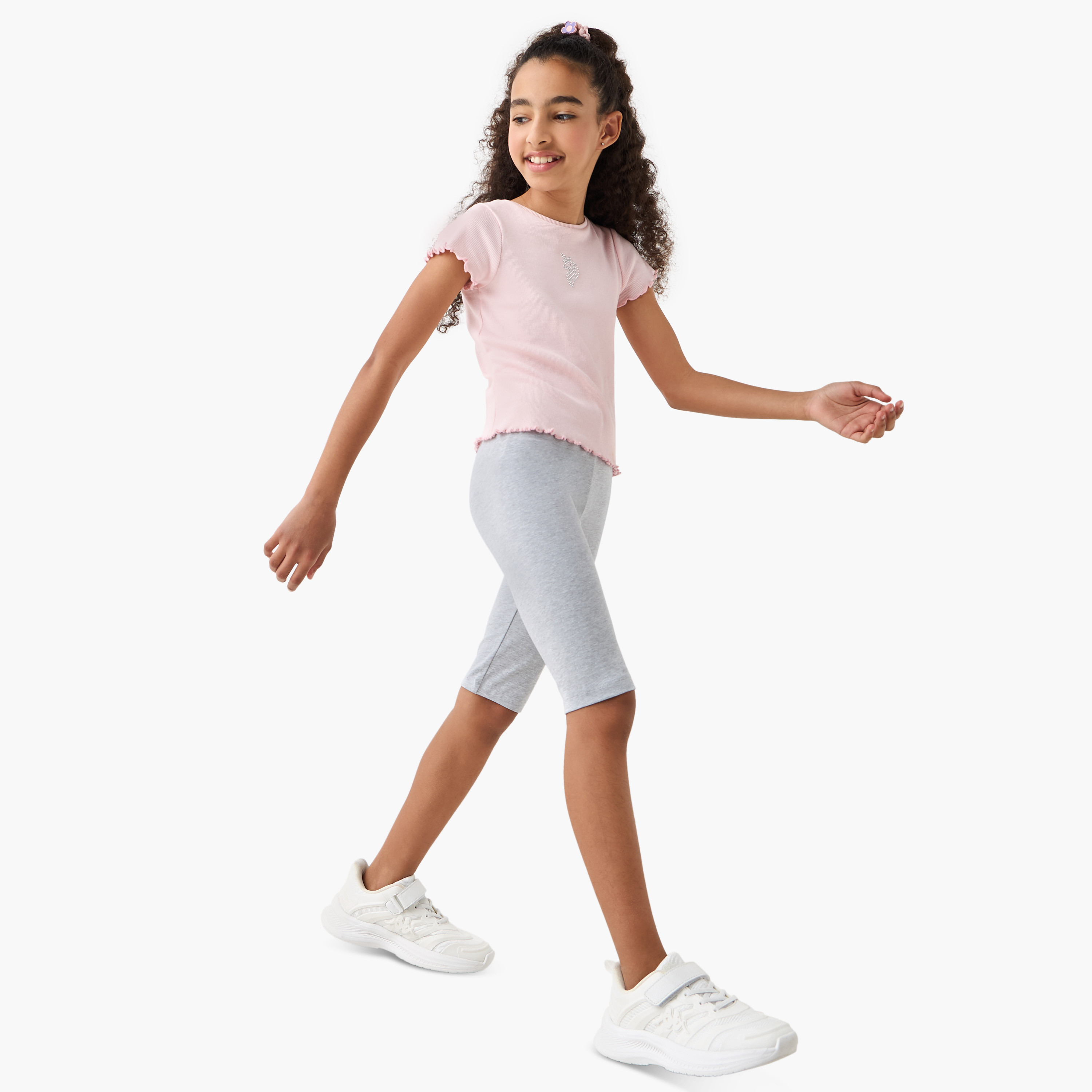 شورت سادة بخصر مطاطي من جونيورز-girls-clothing-bottoms-shorts-image-4