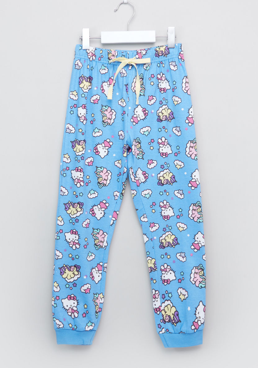 Hello Kitty Printed T-shirt with Jog Pants-Clothes Sets-image-3