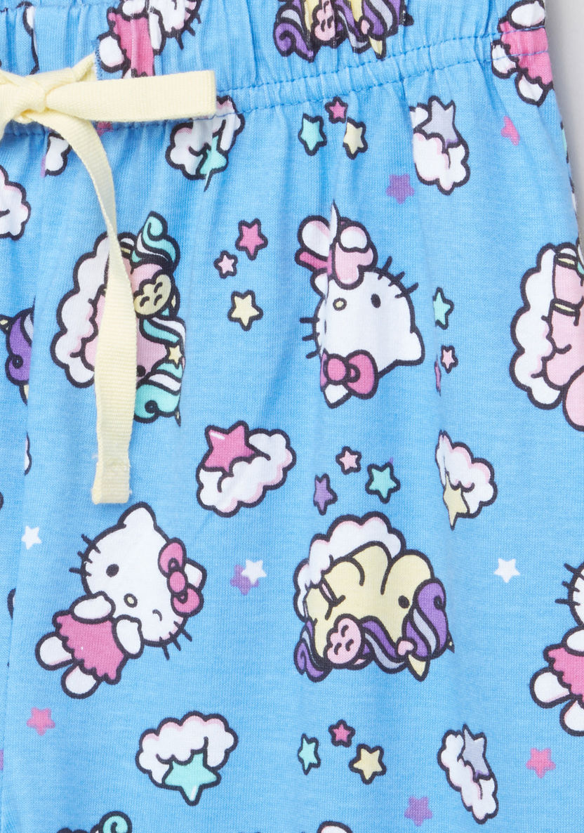 Hello Kitty Printed T-shirt with Jog Pants-Clothes Sets-image-4