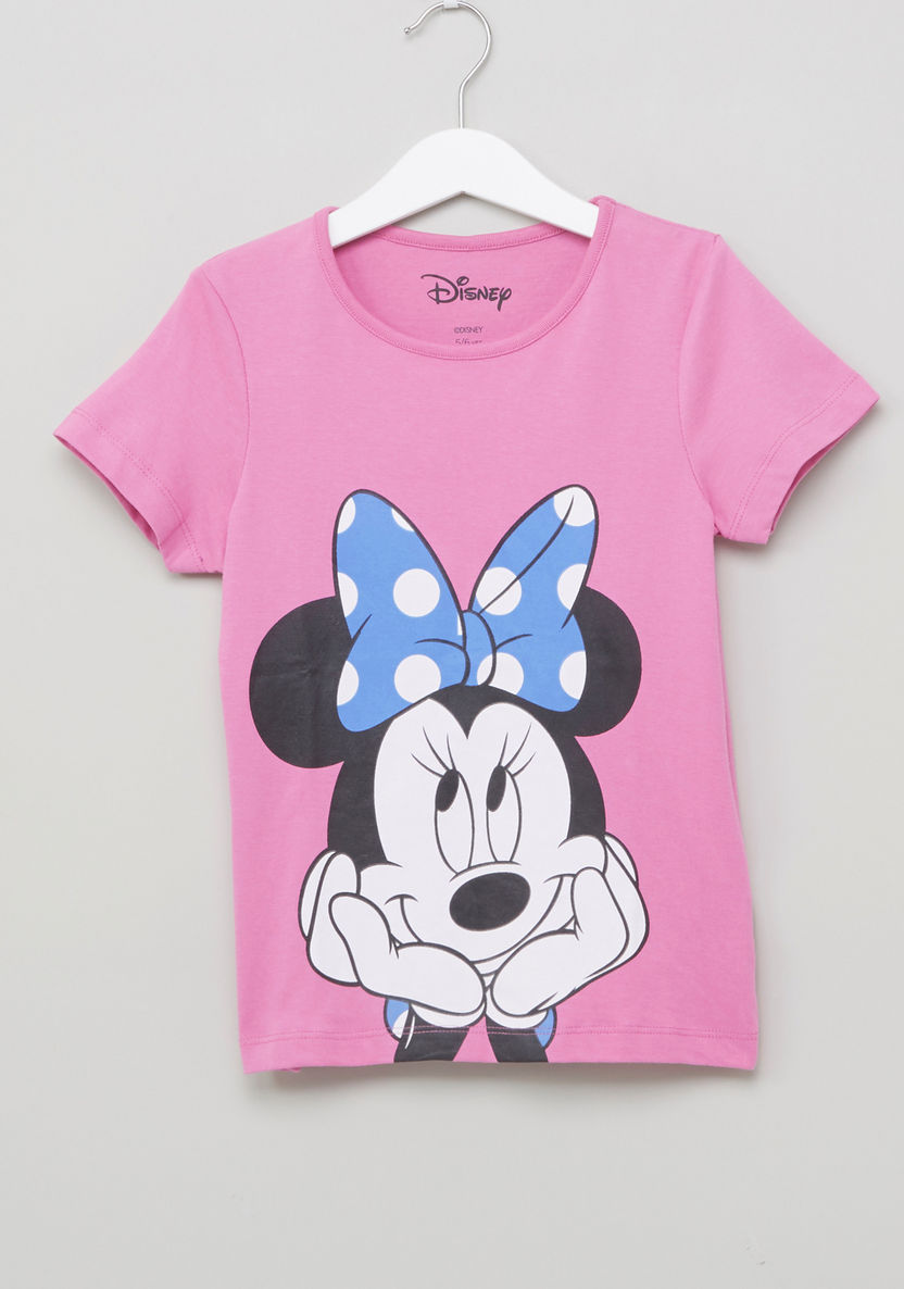 Minnie Mouse Printed T-shirt with Jog Pants-Clothes Sets-image-1