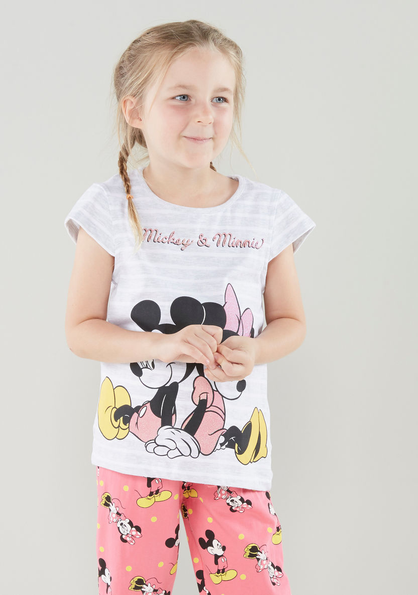 Minnie Mouse Printed T-shirt and Pyjamas-Nightwear-image-2
