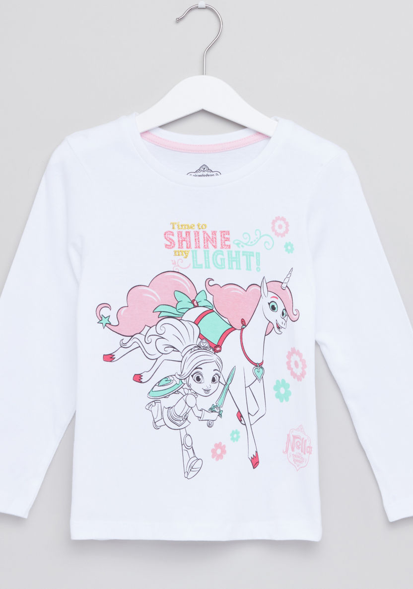 Nella the Princess Knight Printed T-shirt and Pyjama Set-Clothes Sets-image-1