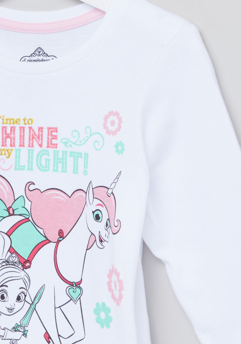 Nella the Princess Knight Printed T-shirt and Pyjama Set-Clothes Sets-image-2