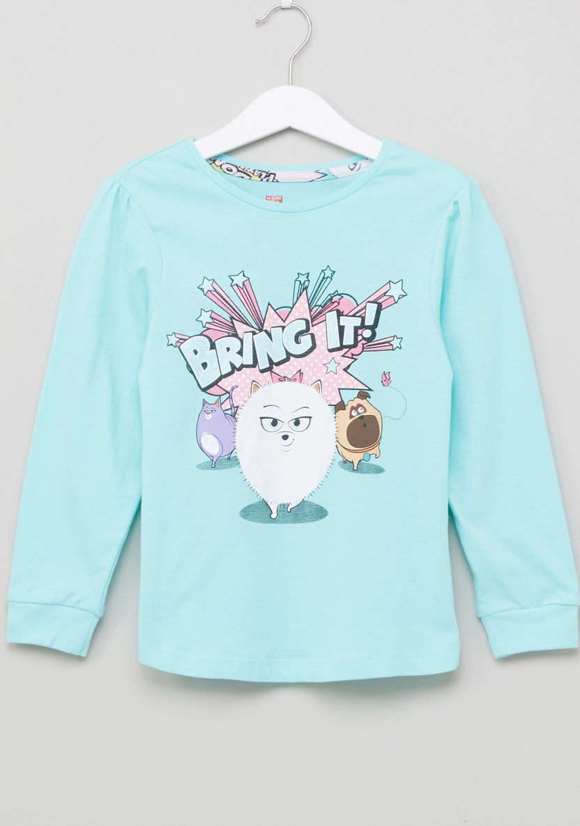 The Secret Life of Pets Printed T-shirt with Pants-Nightwear-image-1