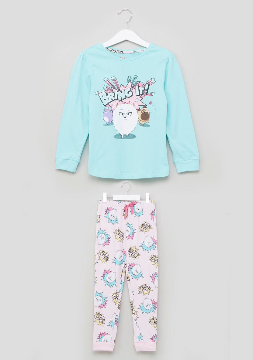 The Secret Life of Pets Printed T-shirt with Pants-Nightwear-image-0
