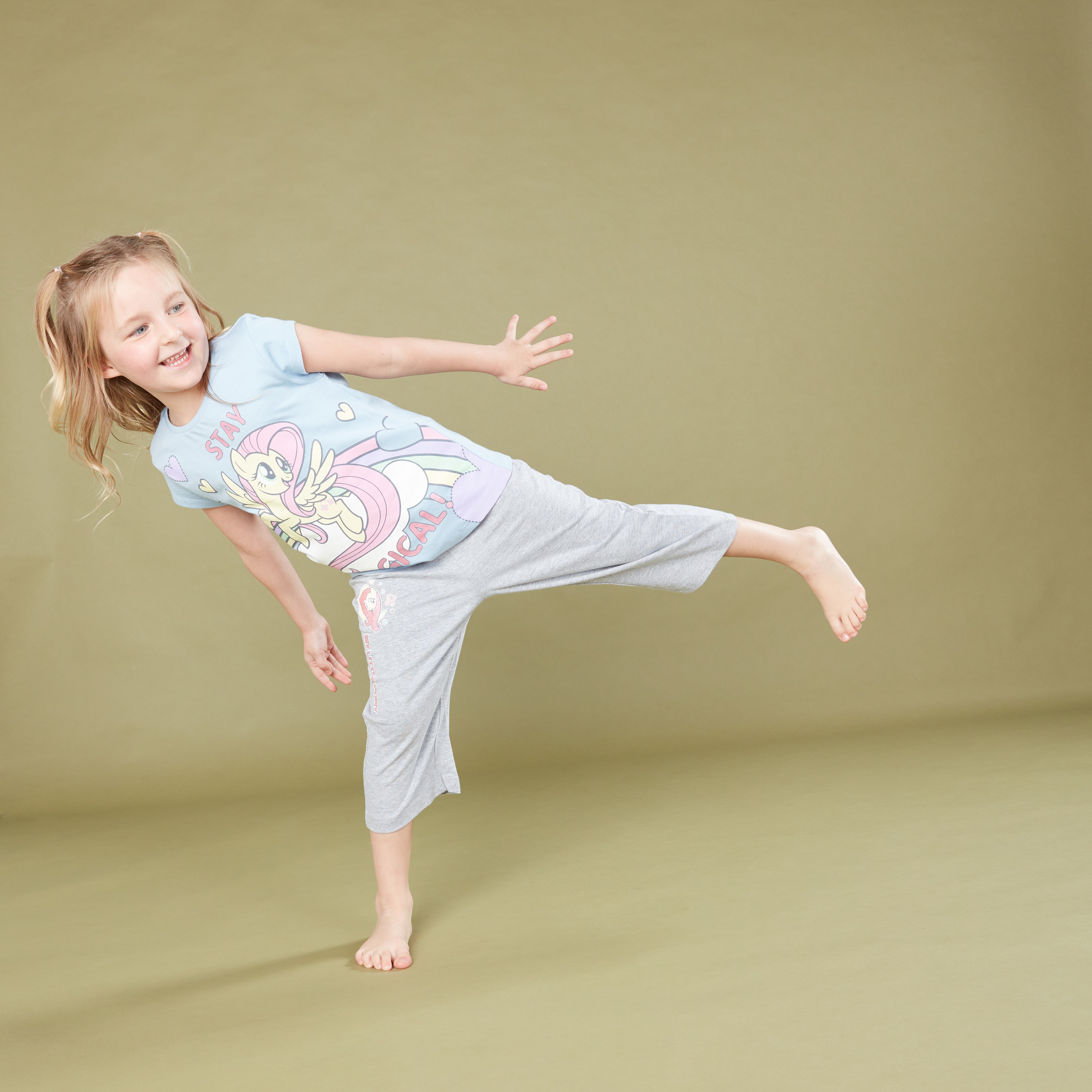 My Little Pony Printed Short Sleeves T-Shirt with 3/4 Pants-girls-clothing-nightwear-image-1