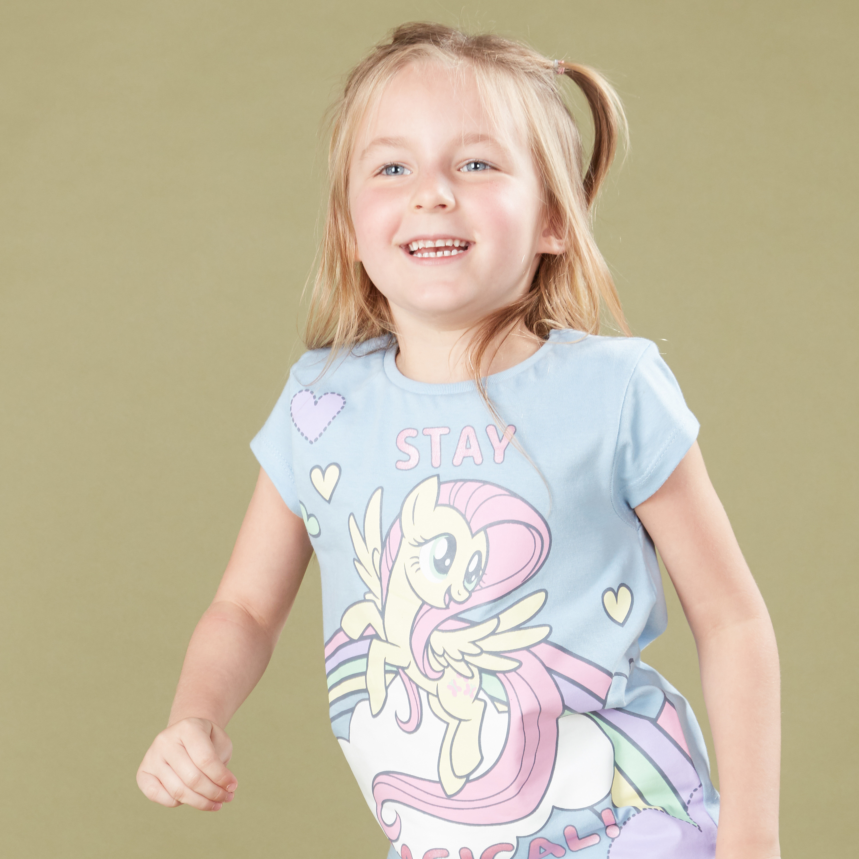 My Little Pony Printed Short Sleeves T-Shirt with 3/4 Pants-girls-clothing-nightwear-image-3