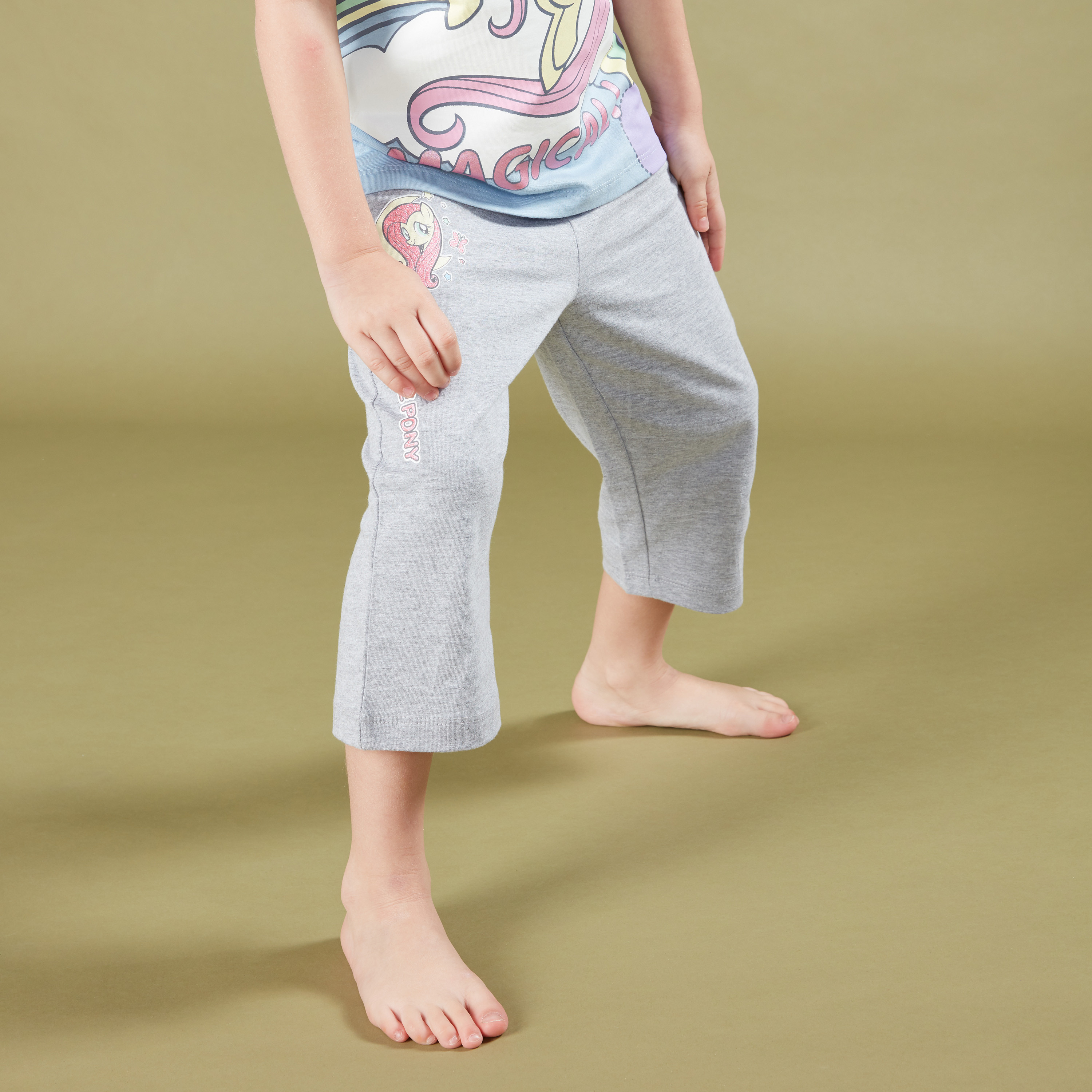 My Little Pony Printed Short Sleeves T-Shirt with 3/4 Pants-girls-clothing-nightwear-image-4