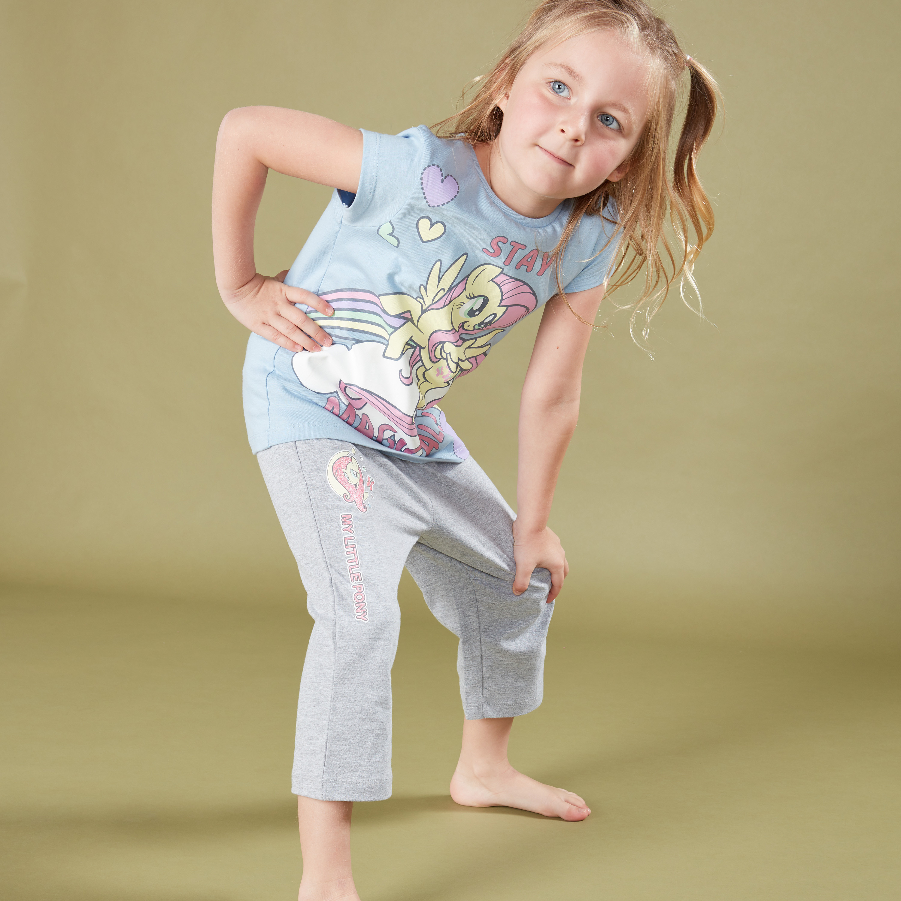 My Little Pony Printed Short Sleeves T-Shirt with 3/4 Pants-girls-clothing-nightwear-image-5
