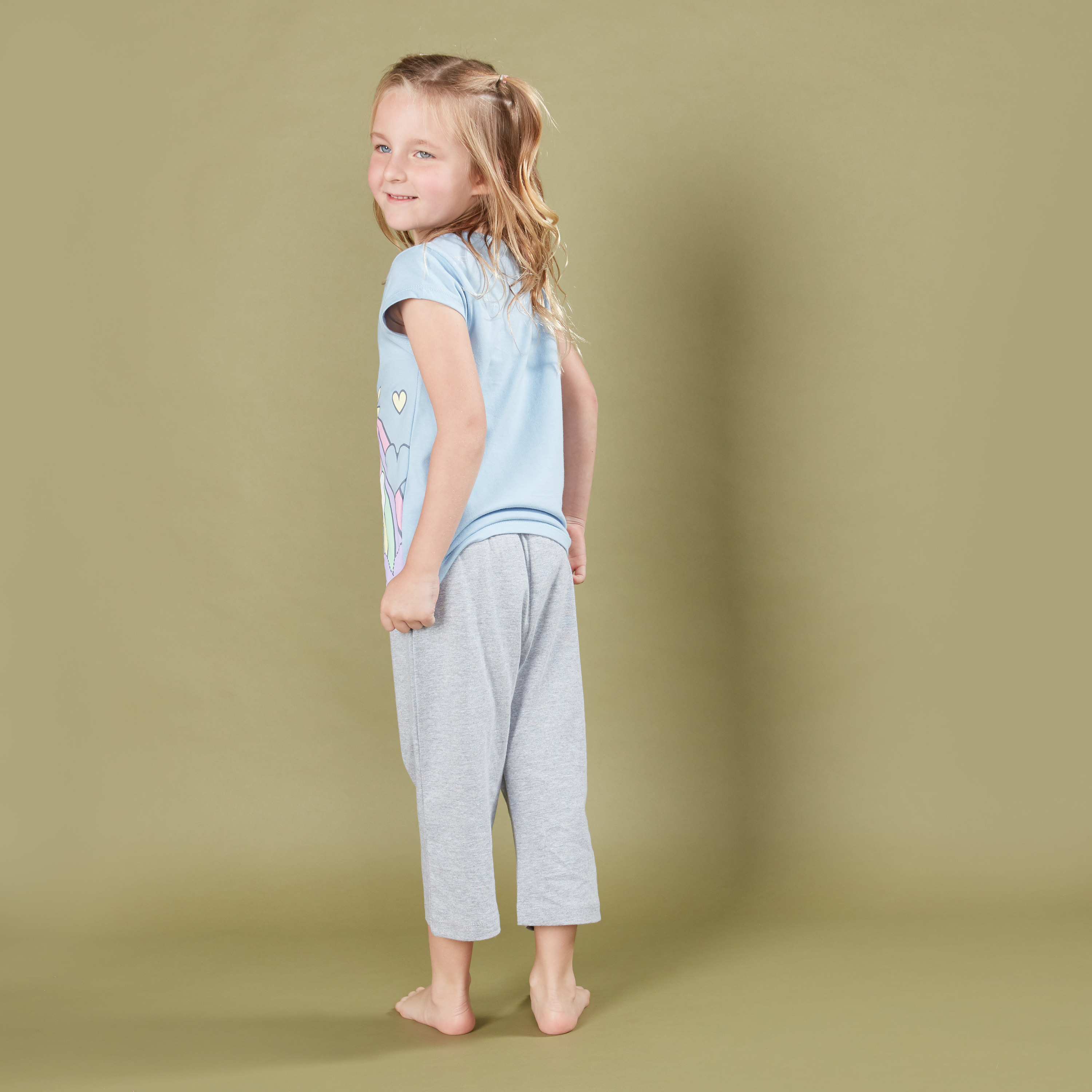 My Little Pony Printed Short Sleeves T-Shirt with 3/4 Pants-girls-clothing-nightwear-image-6