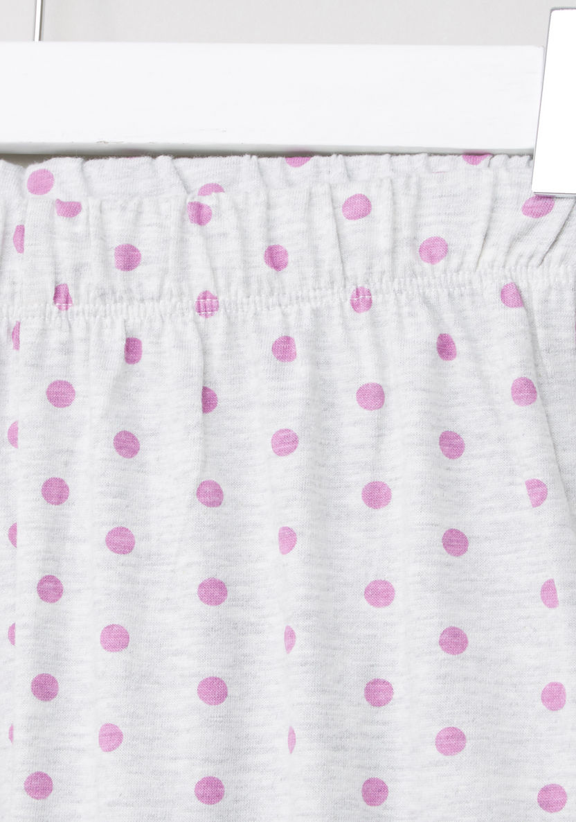 Carte Blanche Polka Dot Printed T-shirt and Pyjama Set-Clothes Sets-image-4