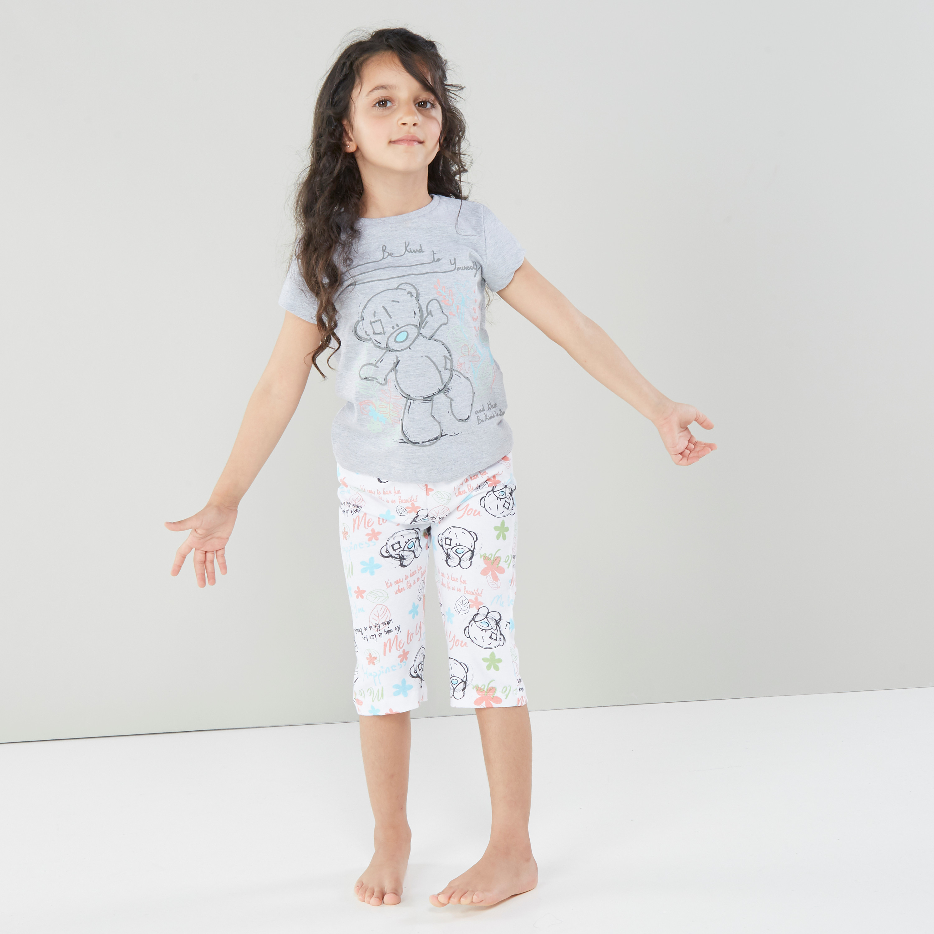 Carte Blanche Tiny Tatty Teddy T-shirt with Capris-girls-clothing-nightwear-image-3