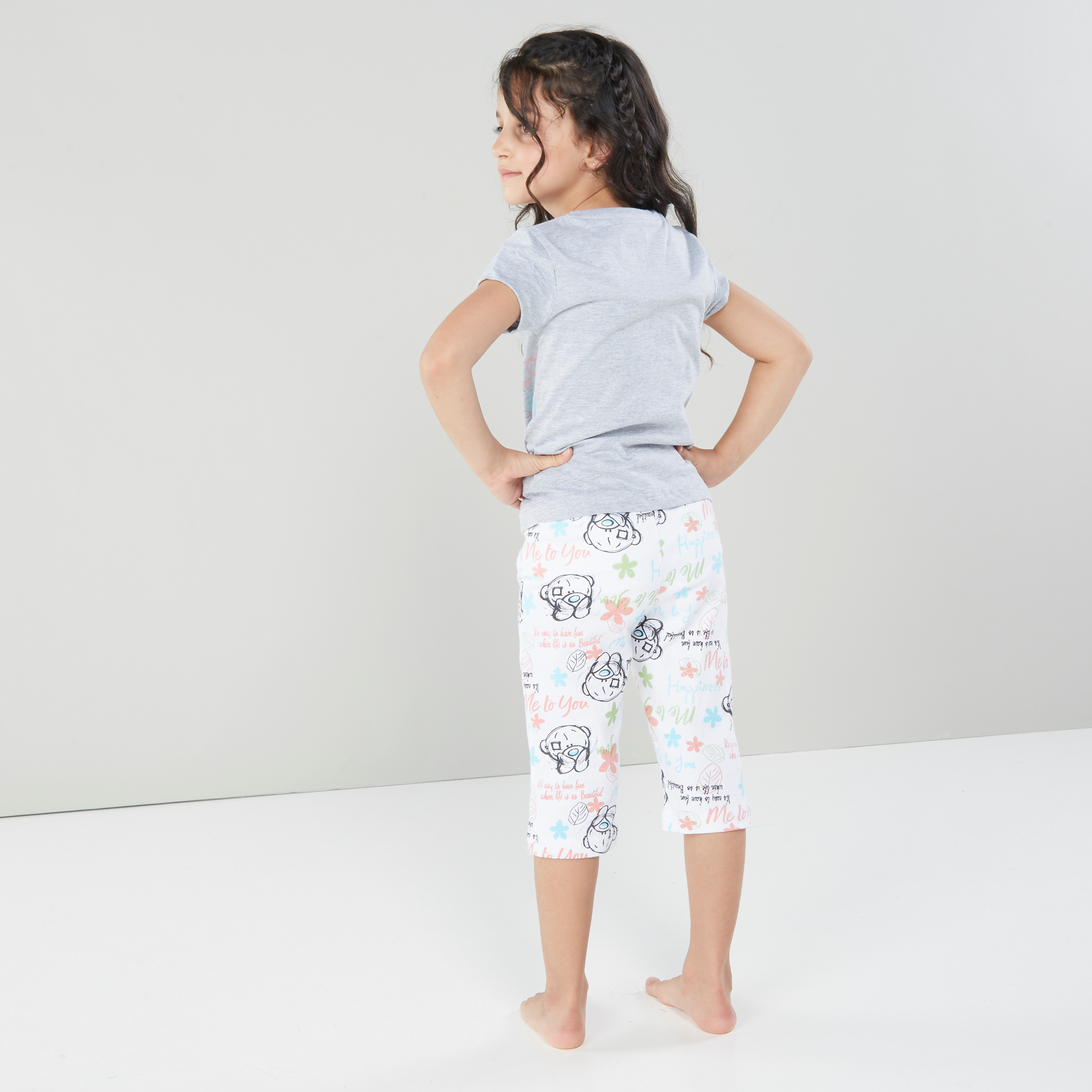 Carte Blanche Tiny Tatty Teddy T-shirt with Capris-girls-clothing-nightwear-image-4