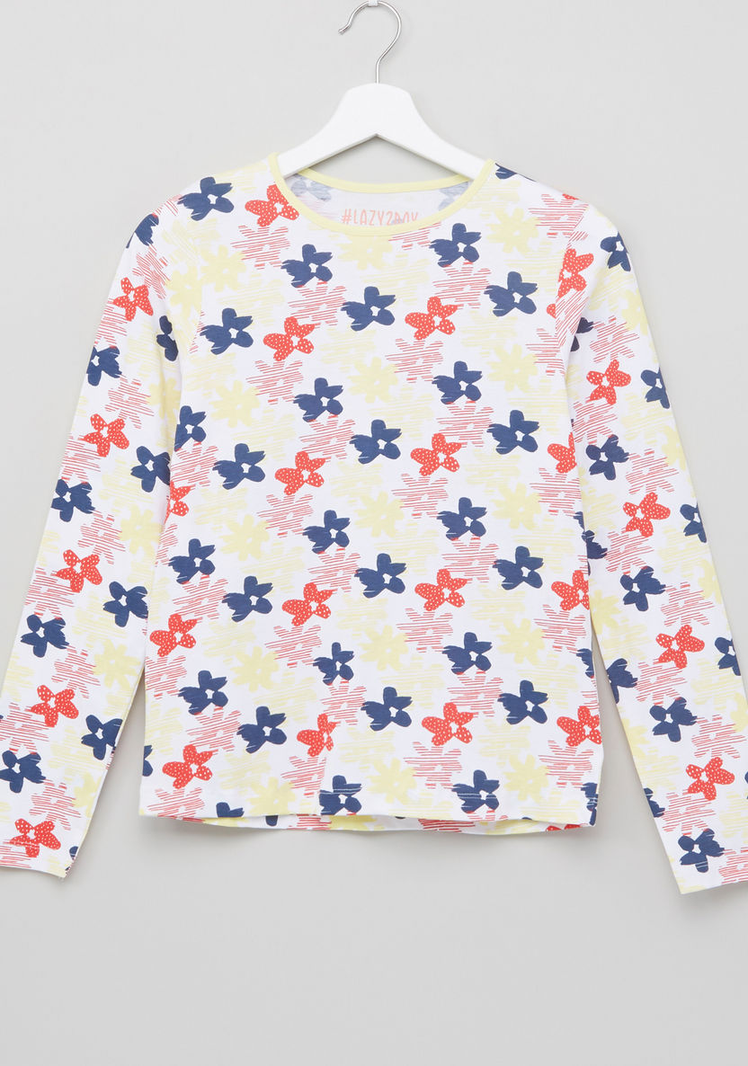 Juniors Printed T-shirt and Pyjamas - Set of 2-Nightwear-image-1