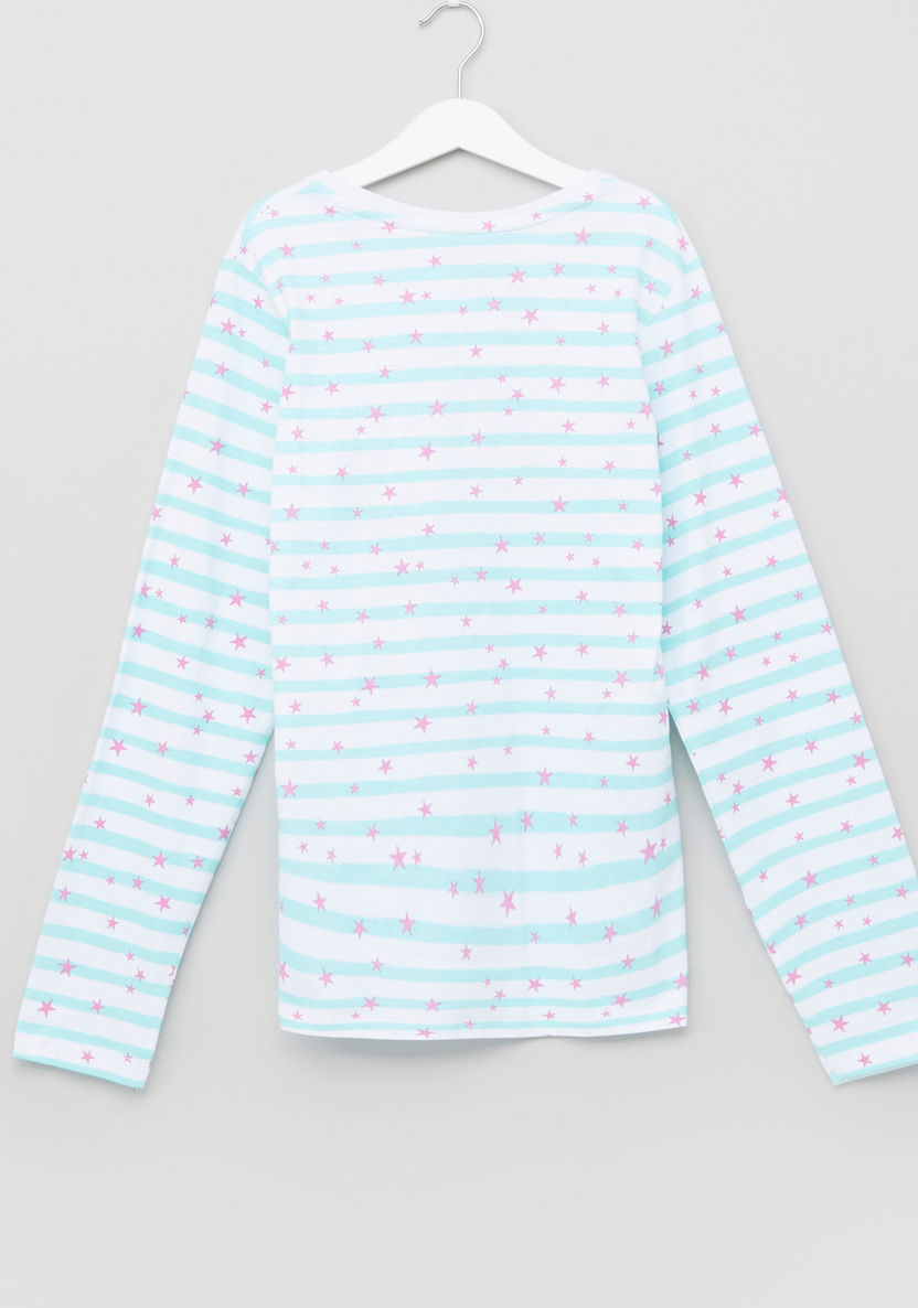 Juniors Striped T-shirt and Pyjama Set-Nightwear-image-3