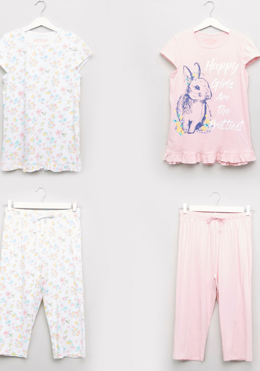 Juniors Printed Top and Pyjamas - Set of 2-Clothes Sets-image-0