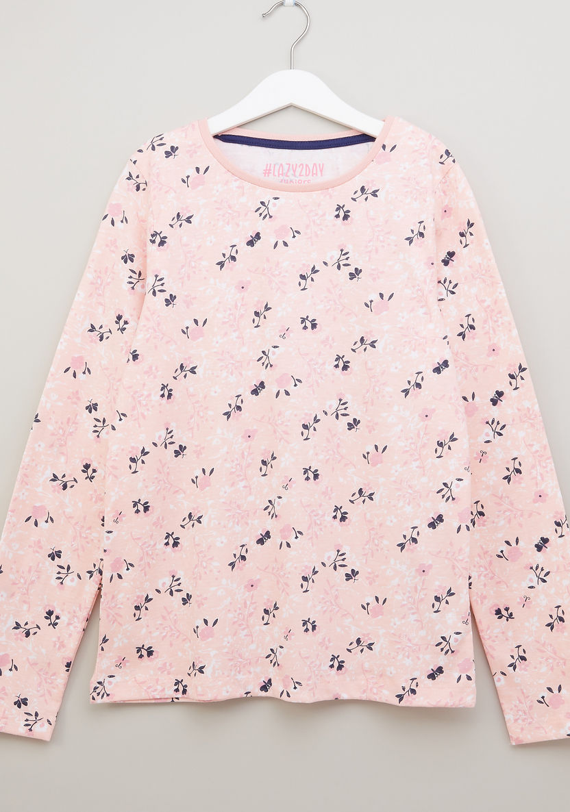 Juniors Printed T-shirt and Pyjamas - Set of 2-Nightwear-image-1