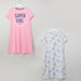 Juniors Printed Cap Sleeves Sleep Dress - Set of 2-Nightwear-thumbnail-0