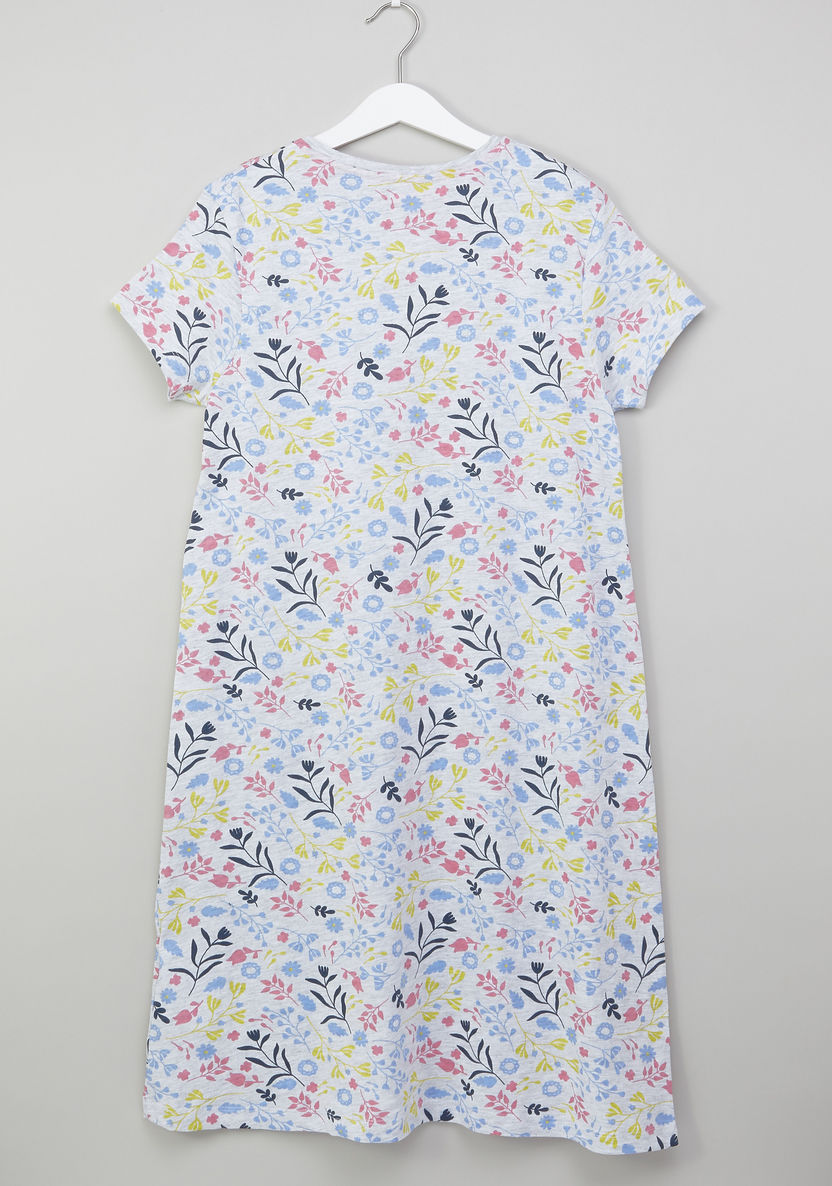 Juniors Printed Cap Sleeves Sleep Dress - Set of 2-Nightwear-image-5