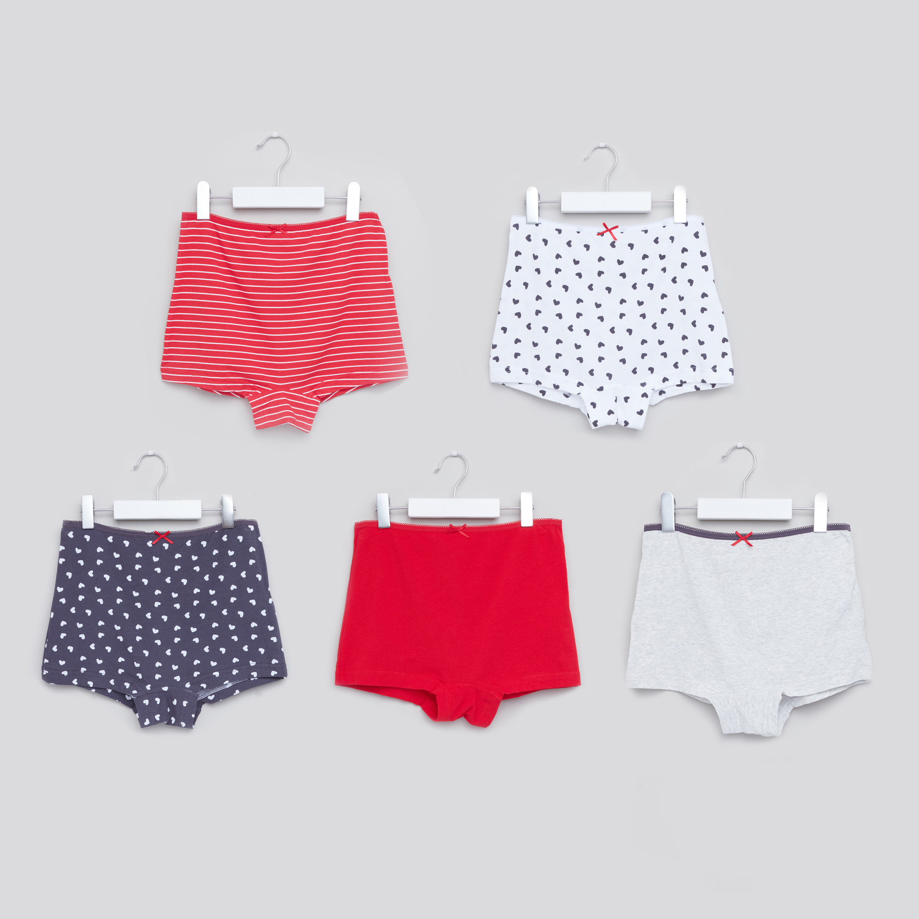 Juniors Boxer Briefs with Elasticised Waistband - Set of 5-girls-clothing-multipacks-image-1
