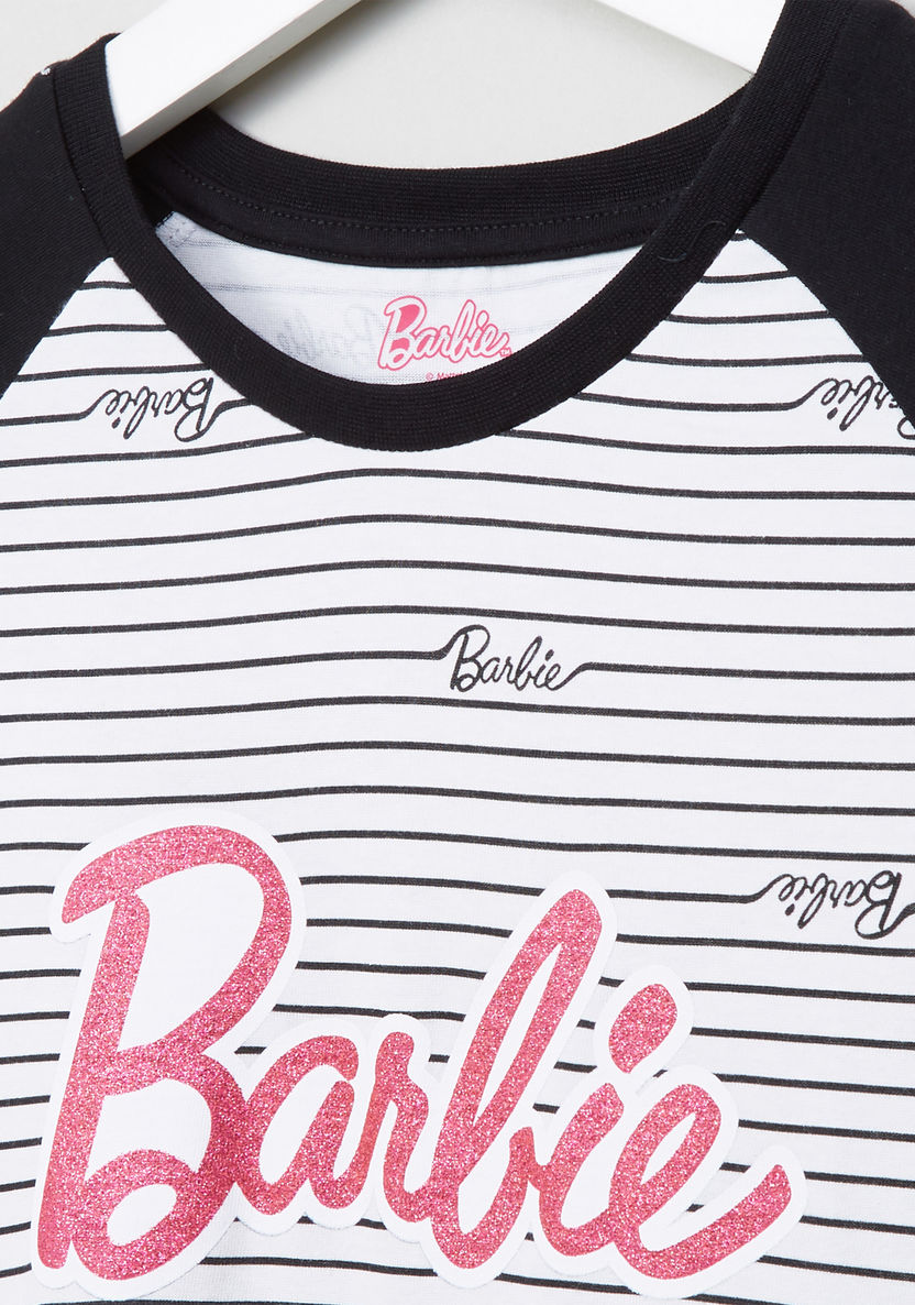 Barbie Printed Raglan Sleeves Sleep Dress-Nightwear-image-1