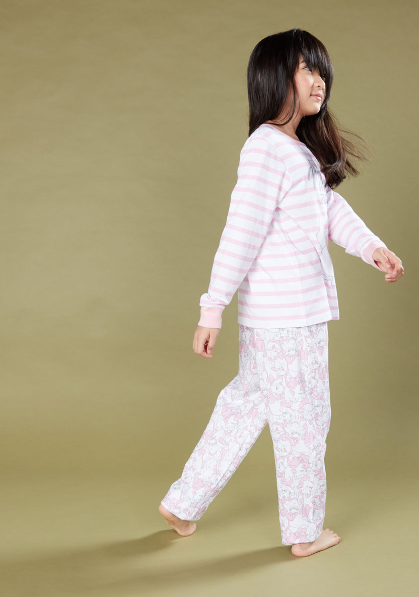 Marie Printed T-shirt and Pyjama Set-Nightwear-image-3