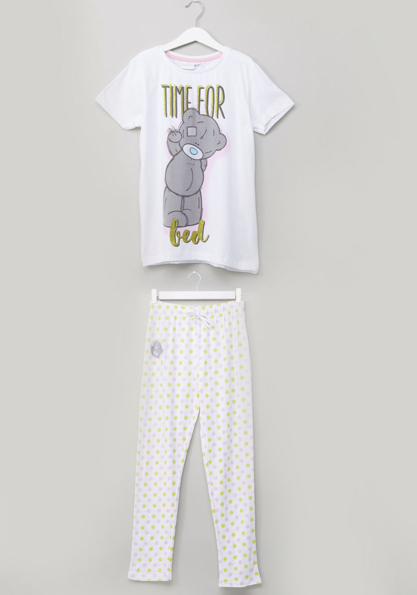 Carte Blanche Printed T-shirt and Pyjama Set-Nightwear-image-0