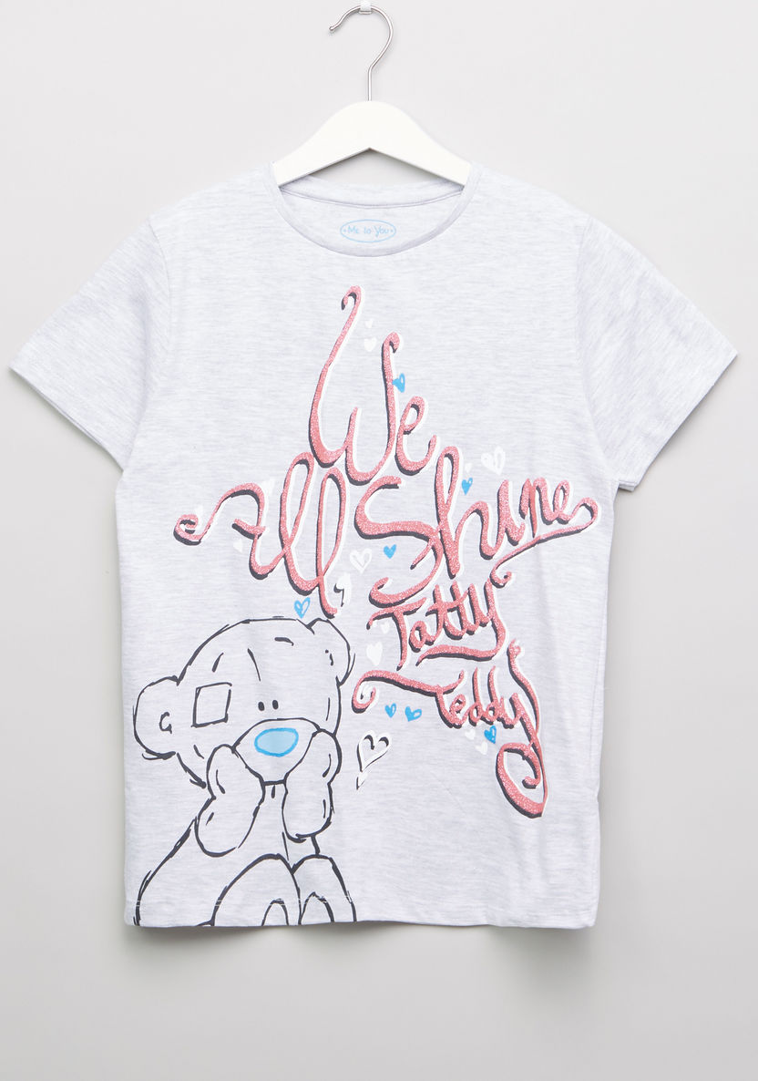 Carte Blanche Printed T-shirt and Pyjama Set-Nightwear-image-1