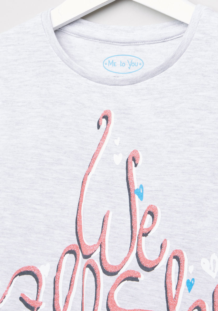 Carte Blanche Printed T-shirt and Pyjama Set-Nightwear-image-2