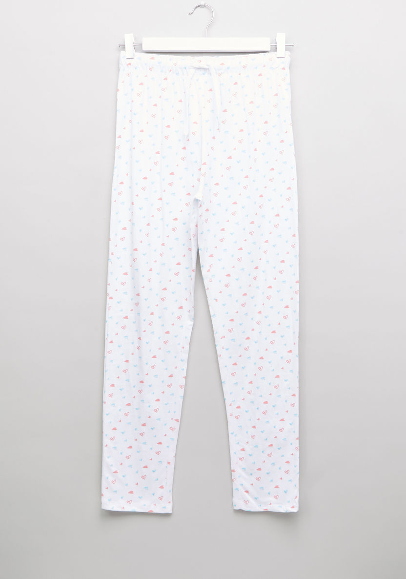 Carte Blanche Printed T-shirt and Pyjama Set-Nightwear-image-3