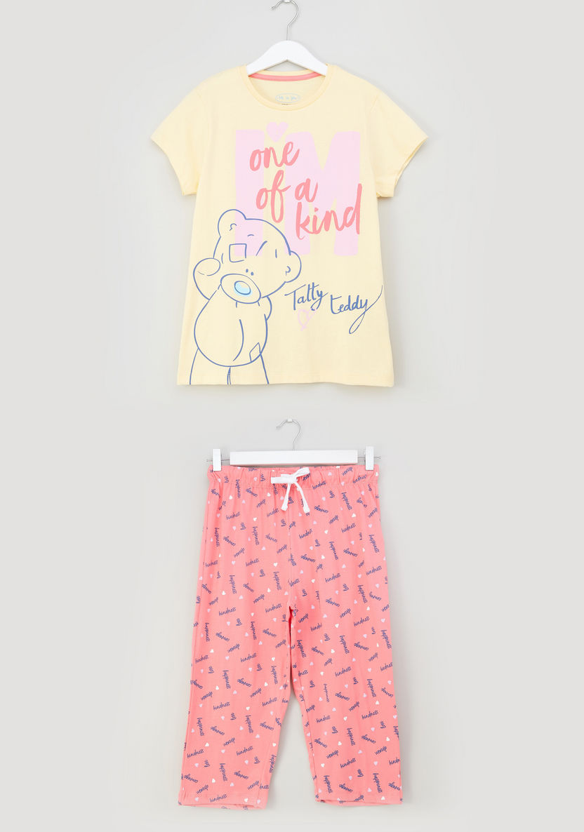 Carte Blanche Graphic Printed T-shirt and Pyjama Set-Nightwear-image-0