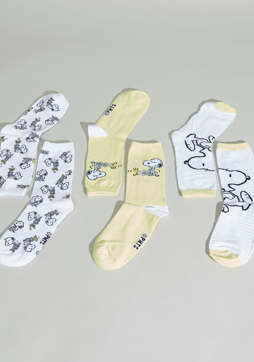 Peanuts Printed Socks - Set of 3-Socks-image-1