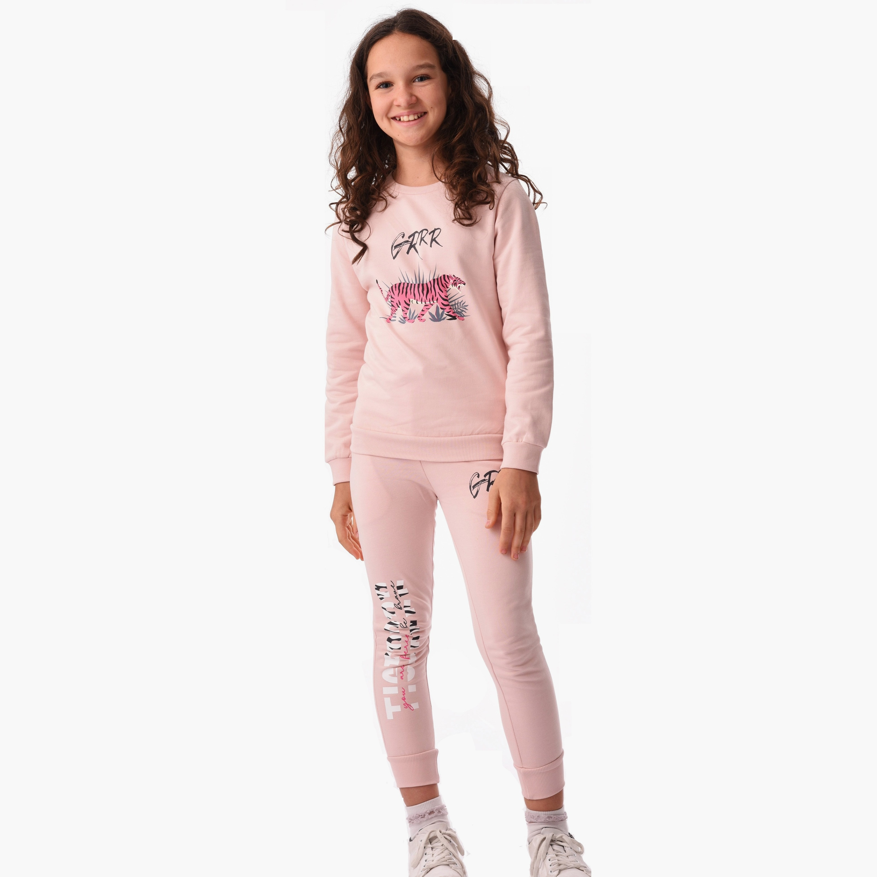 سويتشيرت مطبوع بأكمام طويلة مع بنطال ضيق قطعتين من أورباسي-girls-clothing-winterwear-setsandcoords-image-1