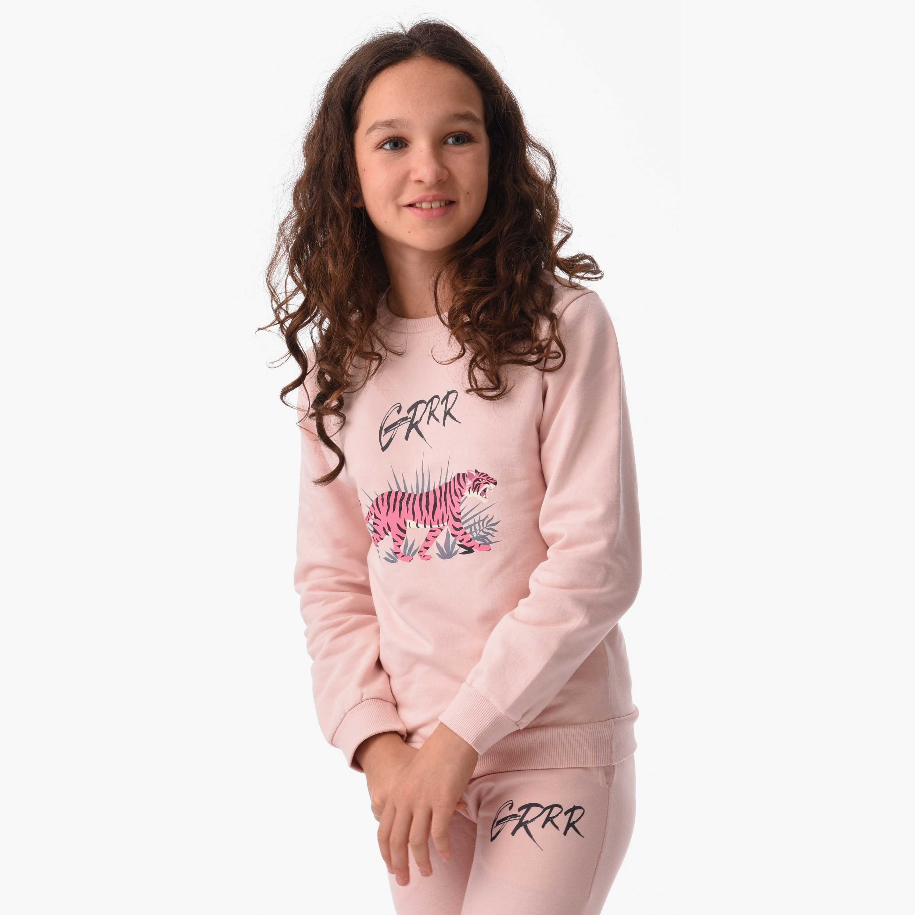سويتشيرت مطبوع بأكمام طويلة مع بنطال ضيق قطعتين من أورباسي-girls-clothing-winterwear-setsandcoords-image-4