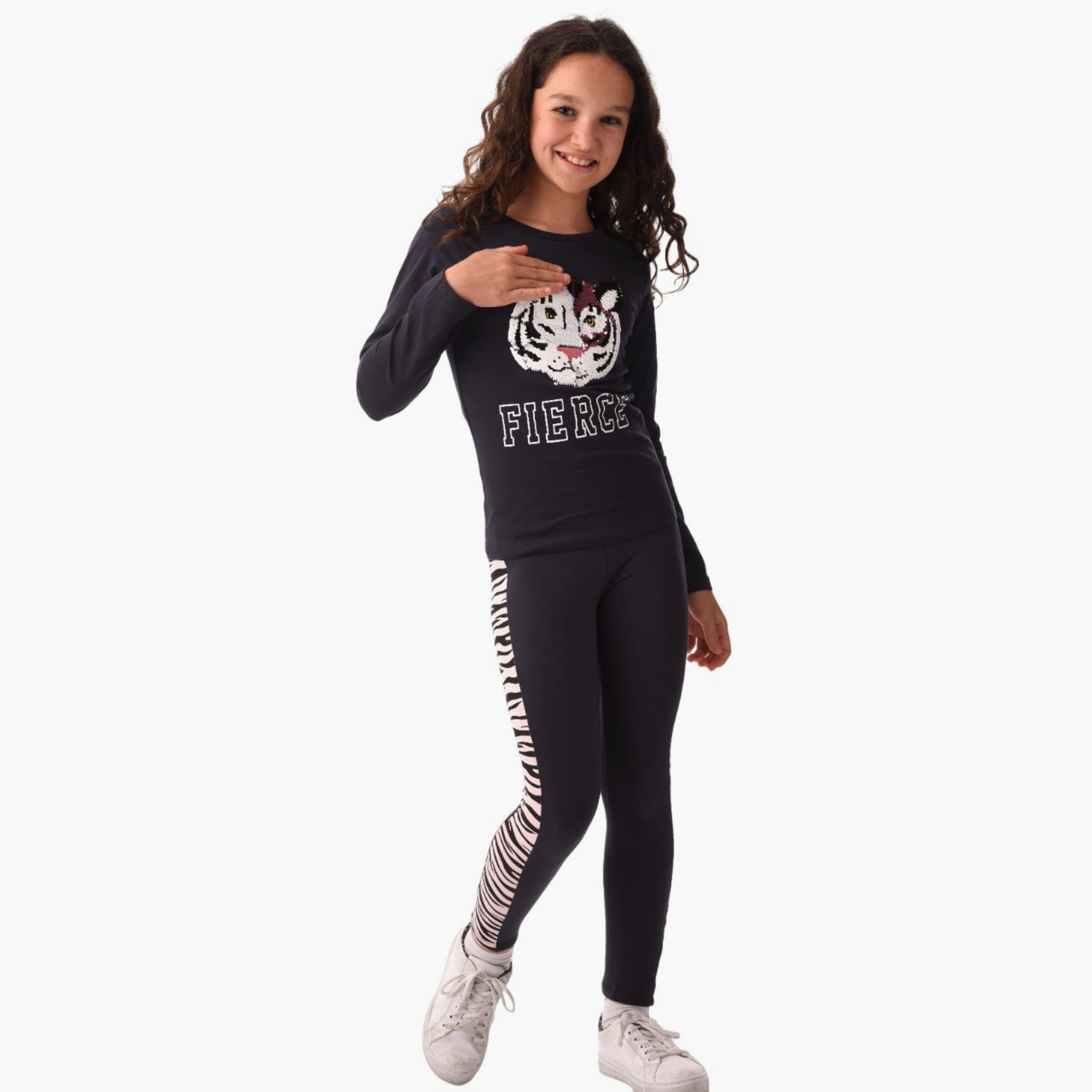 تيشيرت مطبوع بأكمام طويلة مع بنطال ضيق قطعتين من أورباسي-baby-girls-clothing-setsandcoords-image-1