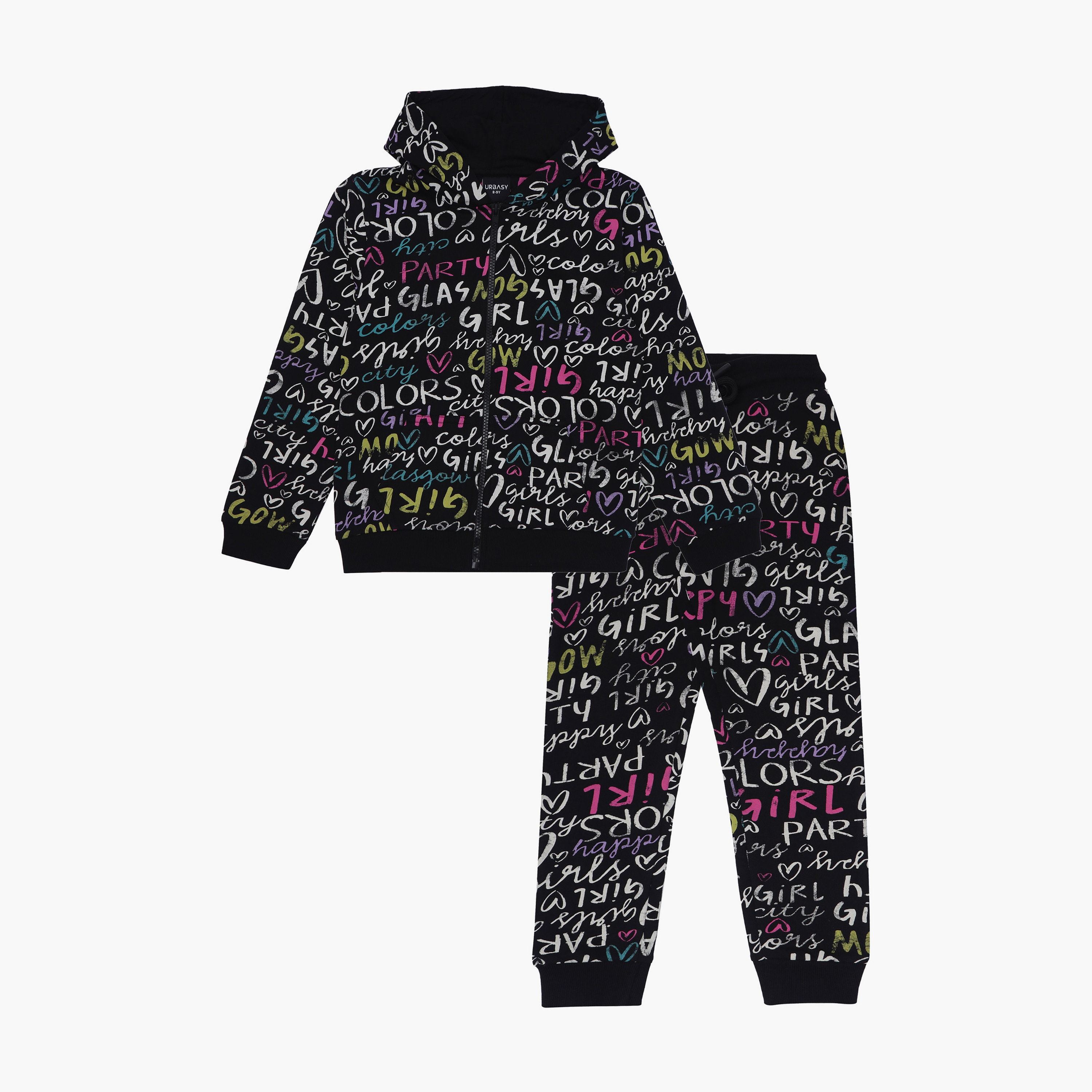 Urbasy 2-Piece Printed Long Sleeves Hoodie with Leggings-girls-clothing-winterwear-setsandcoords-image-1
