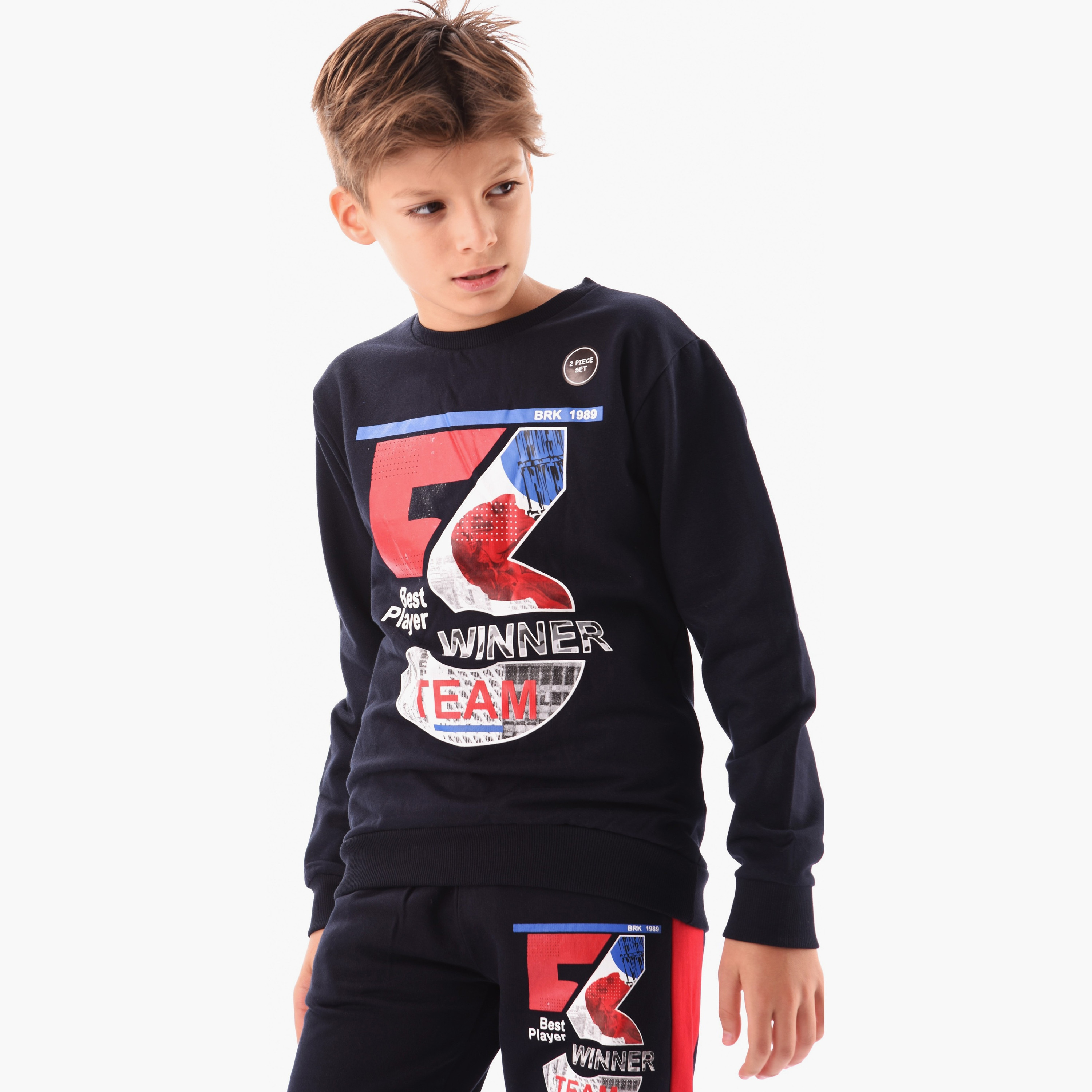سويتشيرت مطبوع بأكمام طويلة مع بنطال ركض قطعتين من أورباسي-boys-clothing-setsandcoords-image-2