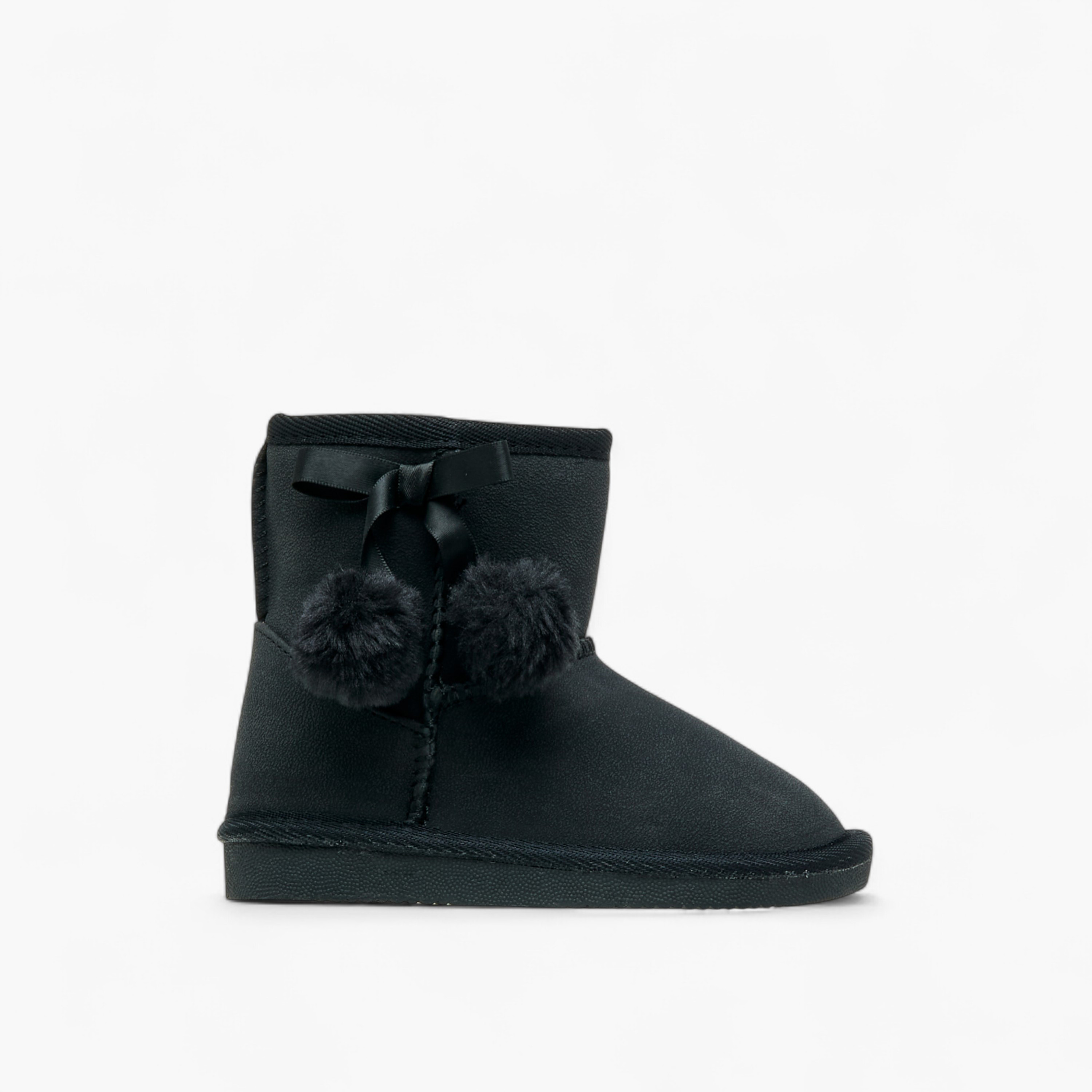 Flora Bella Pom Pom Accent Ankle Boots with Zip Closure-girls-shoes-boots-image-3