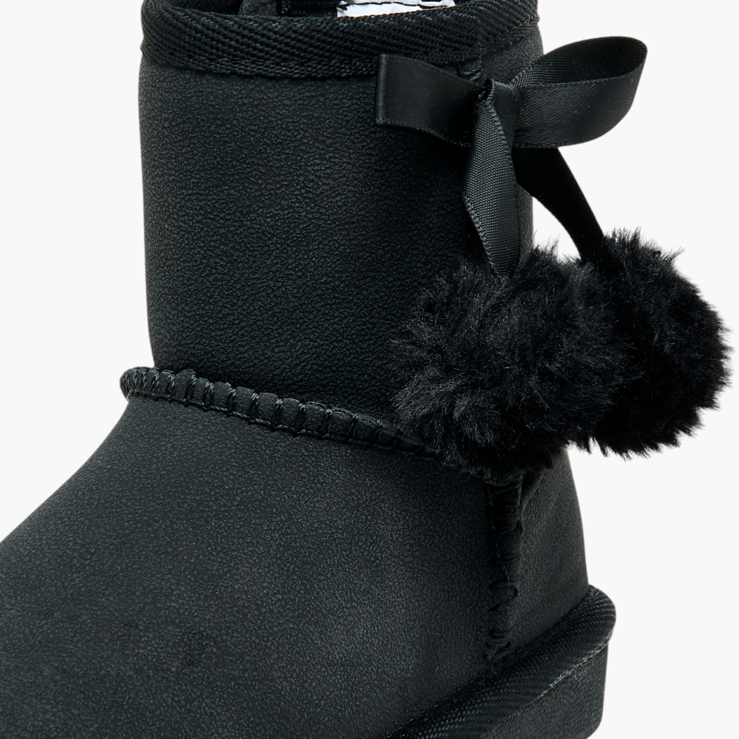 Flora Bella Pom Pom Accent Ankle Boots with Zip Closure-girls-shoes-boots-image-4