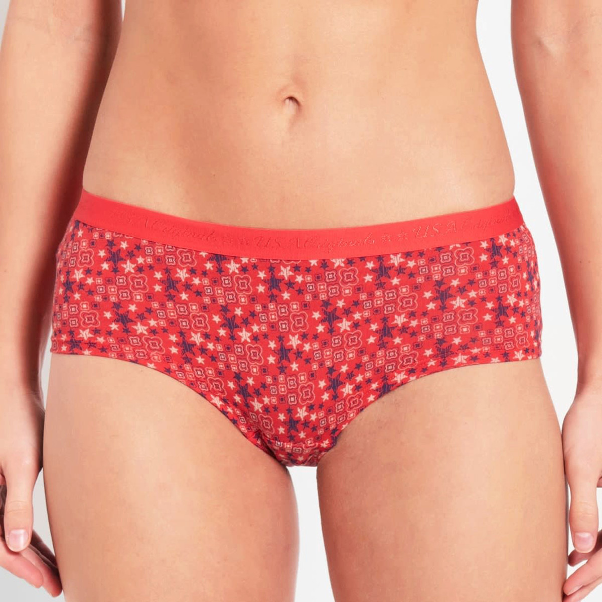 Jockey Women Red Printed Brief