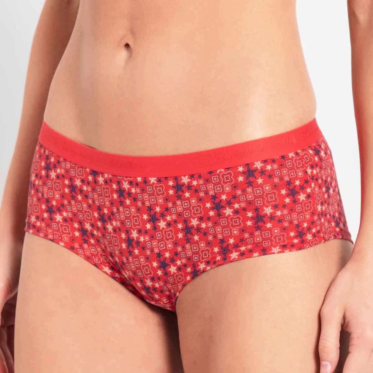 Jockey Women Red Printed Brief