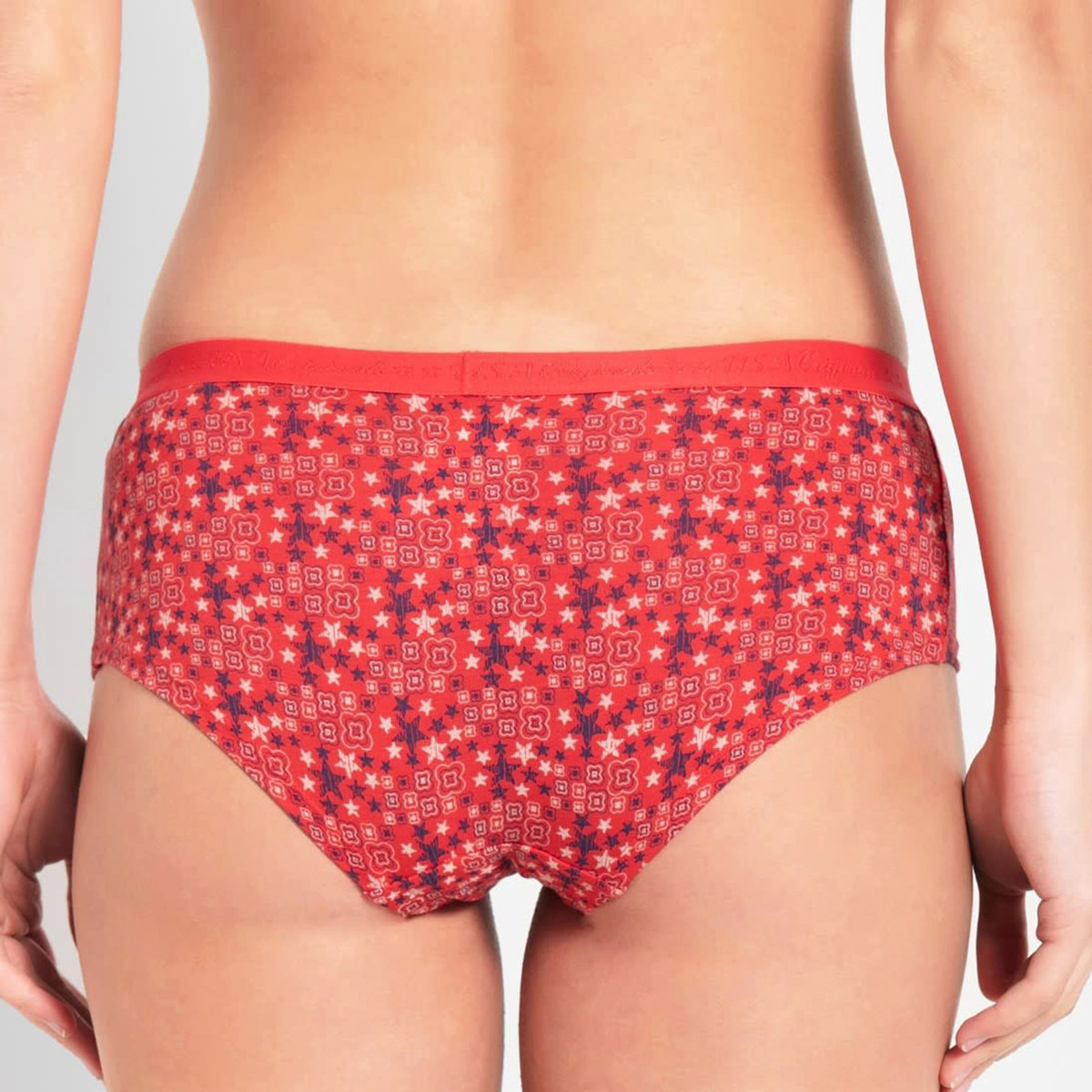 Jockey Women Red Printed Brief