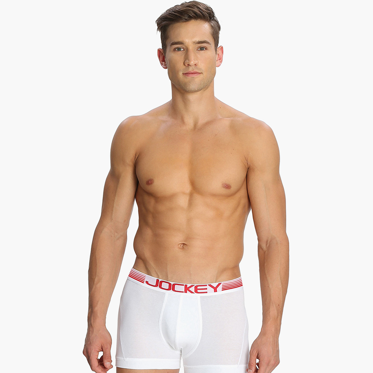 Jockey Men White Boxer Brief