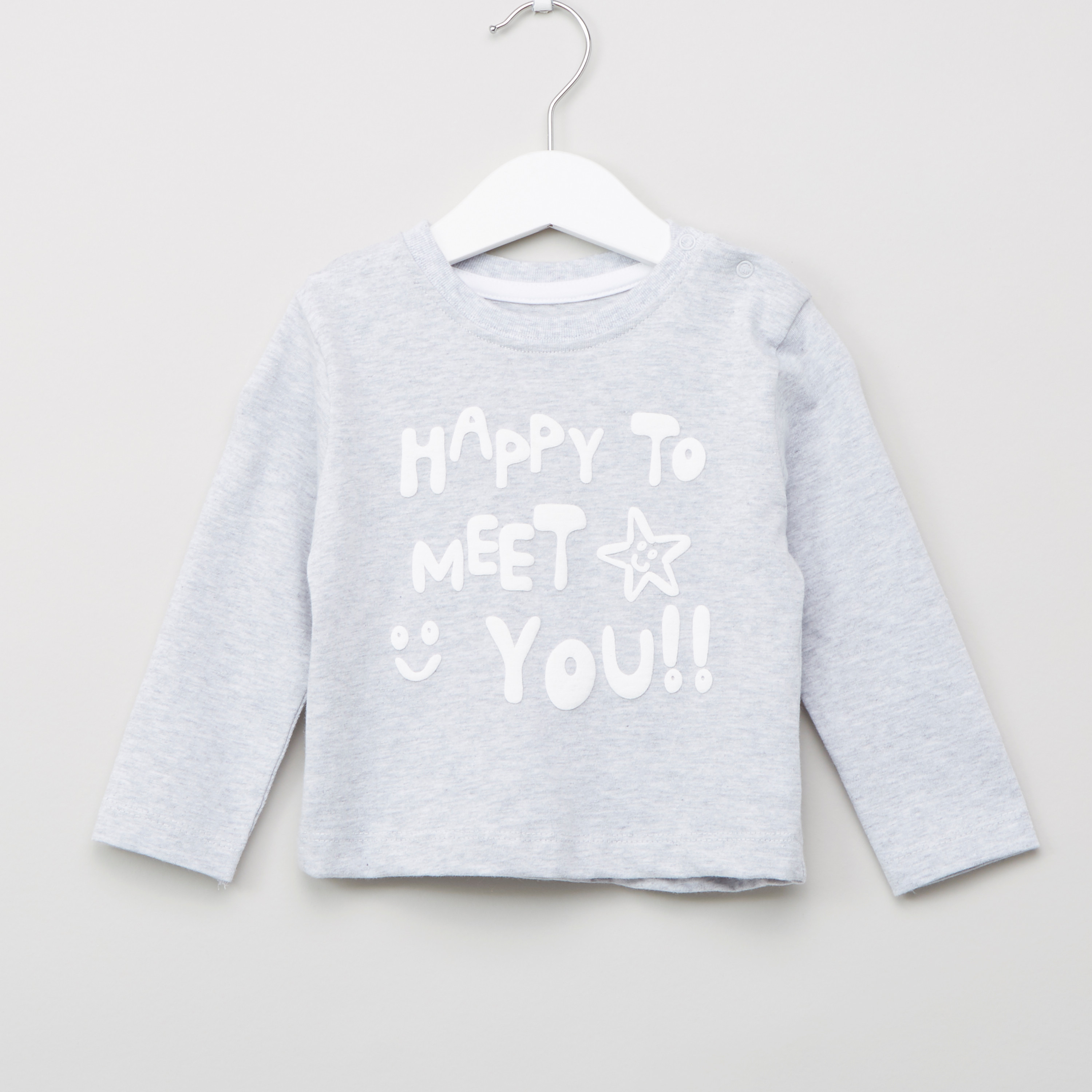 Juniors Printed T-shirt with Round Neck and Long Sleeves-boys-clothing-tshirtsandpolos-image-1