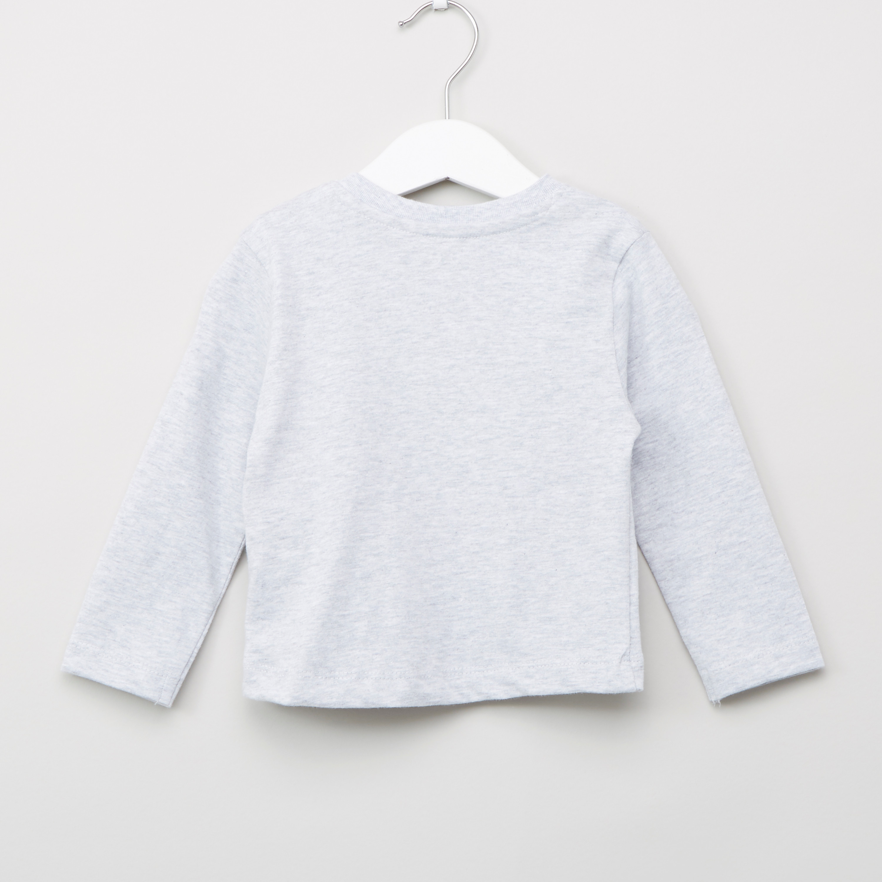Juniors Printed T-shirt with Round Neck and Long Sleeves-boys-clothing-tshirtsandpolos-image-3