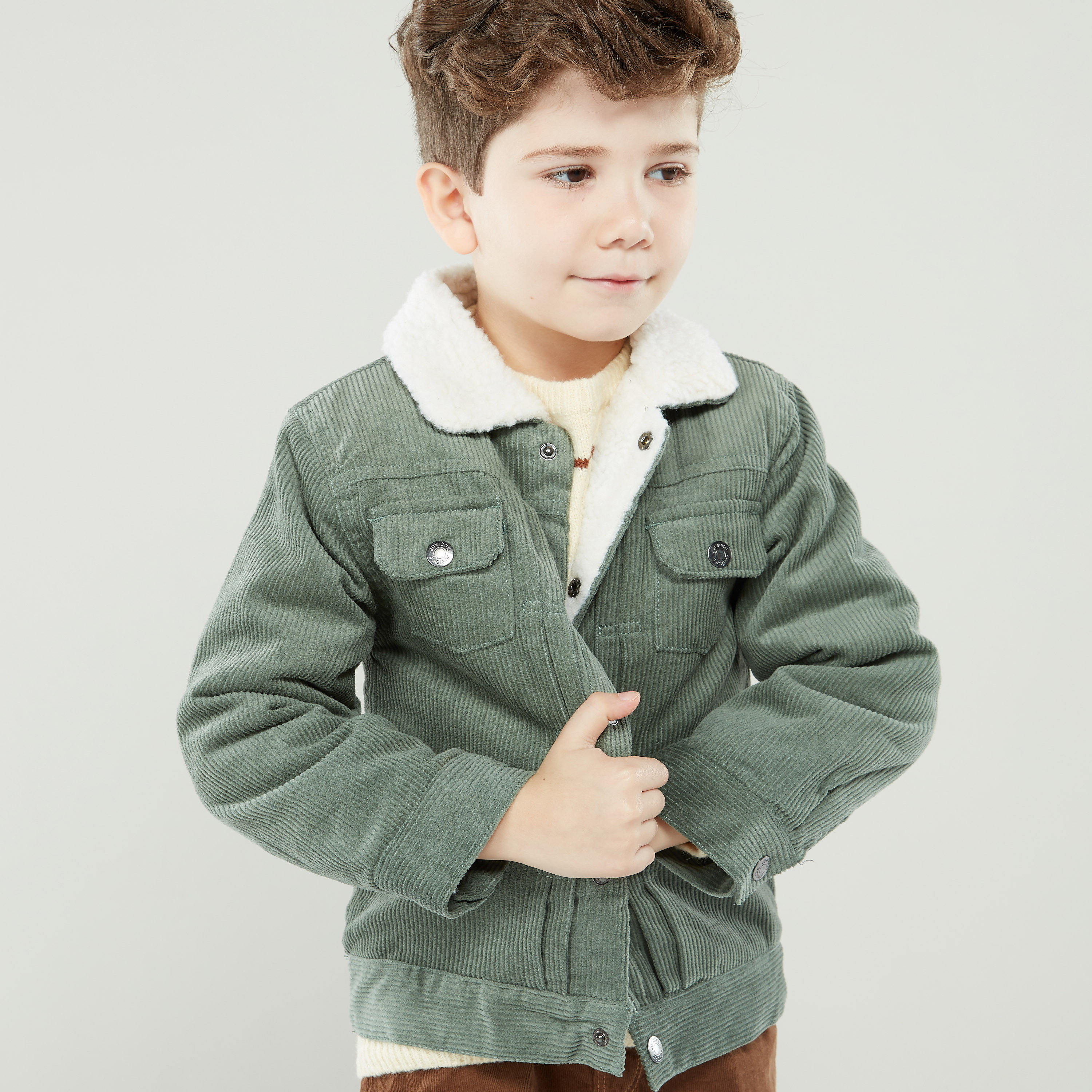 Juniors Solid Heavy Jacket with Long Sleeves-boys-clothing-jacketsandcoats-image-1