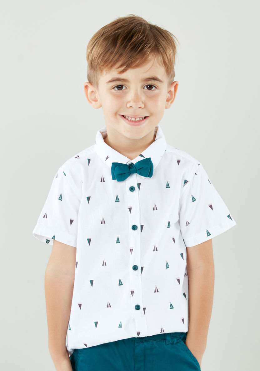 Juniors Printed Shirt with Short Sleeves and Shorts-Clothes Sets-image-1