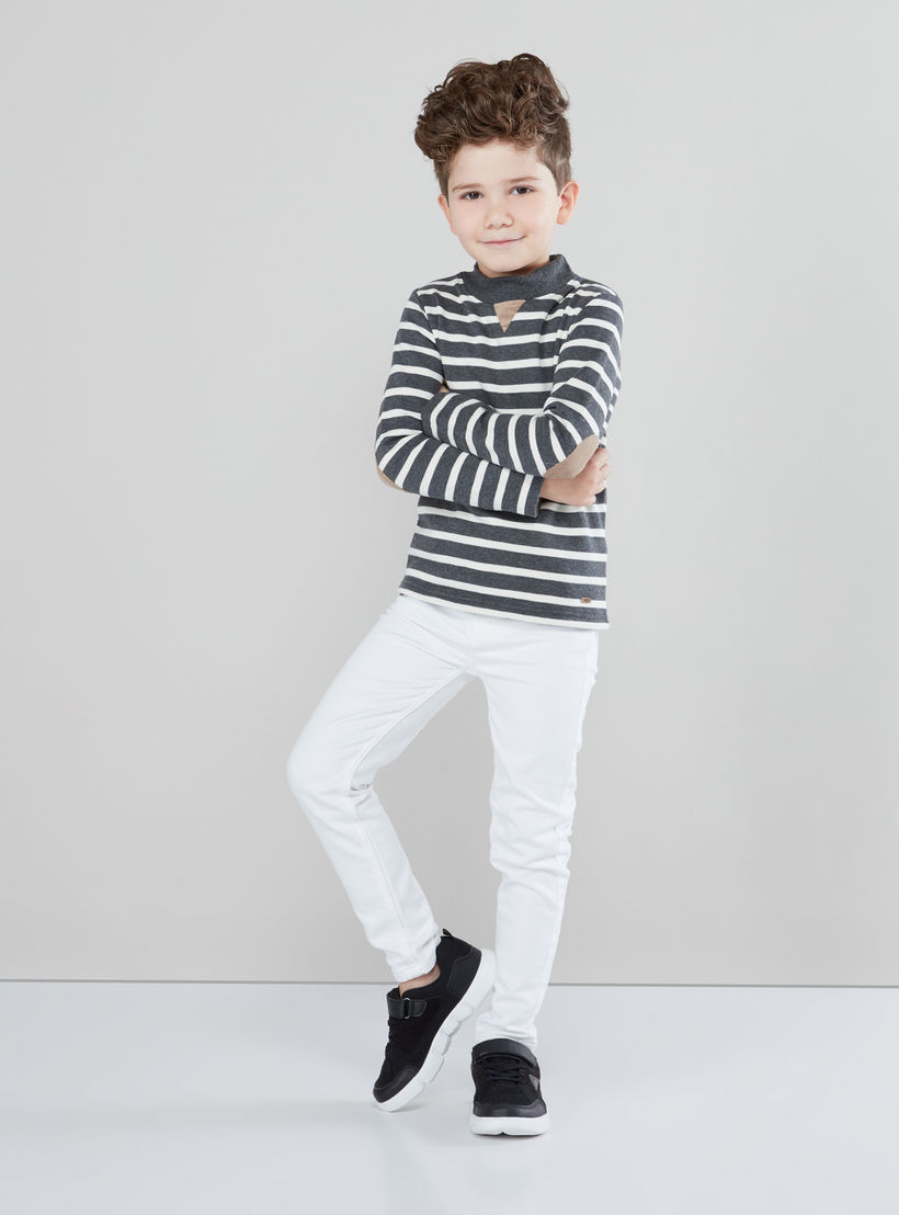 Bsaw Eligo Striped T-shirt with Crew Neck and Long Sleeves Online | Baby ...