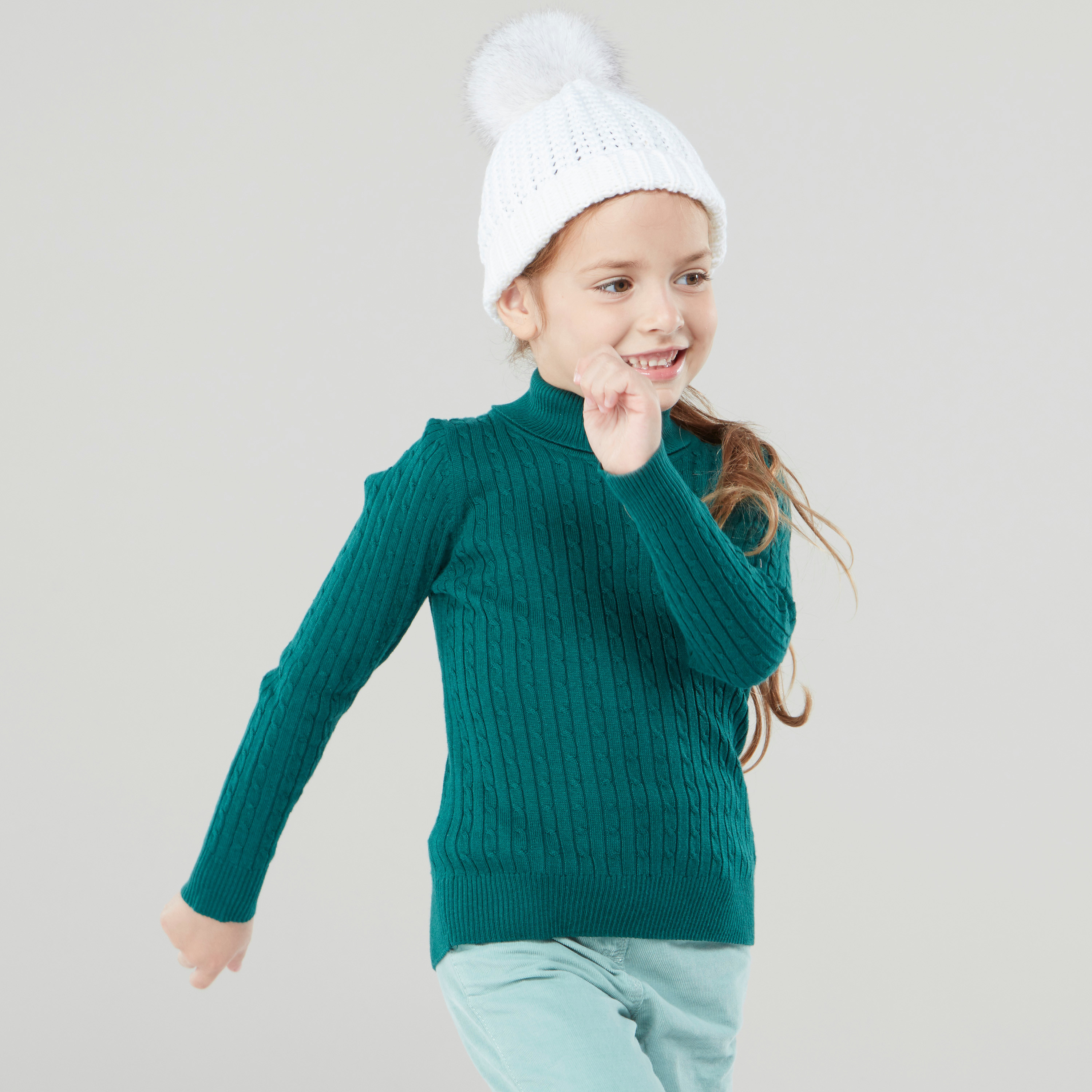 Buy Juniors Textured Sweater with High Neck and Long Sleeves Online Mothercare Bahrain