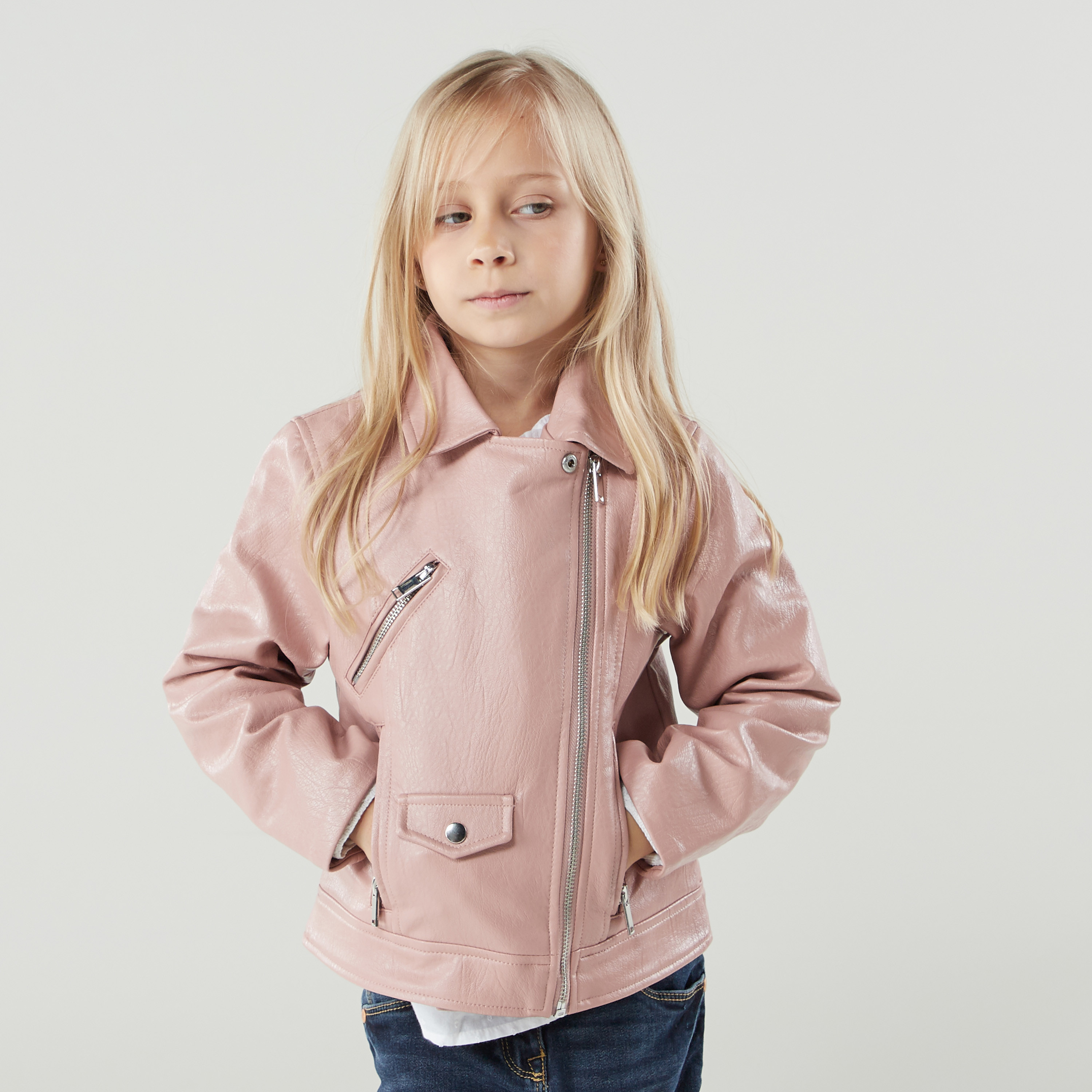 Baby girl outlet pink leather jacket